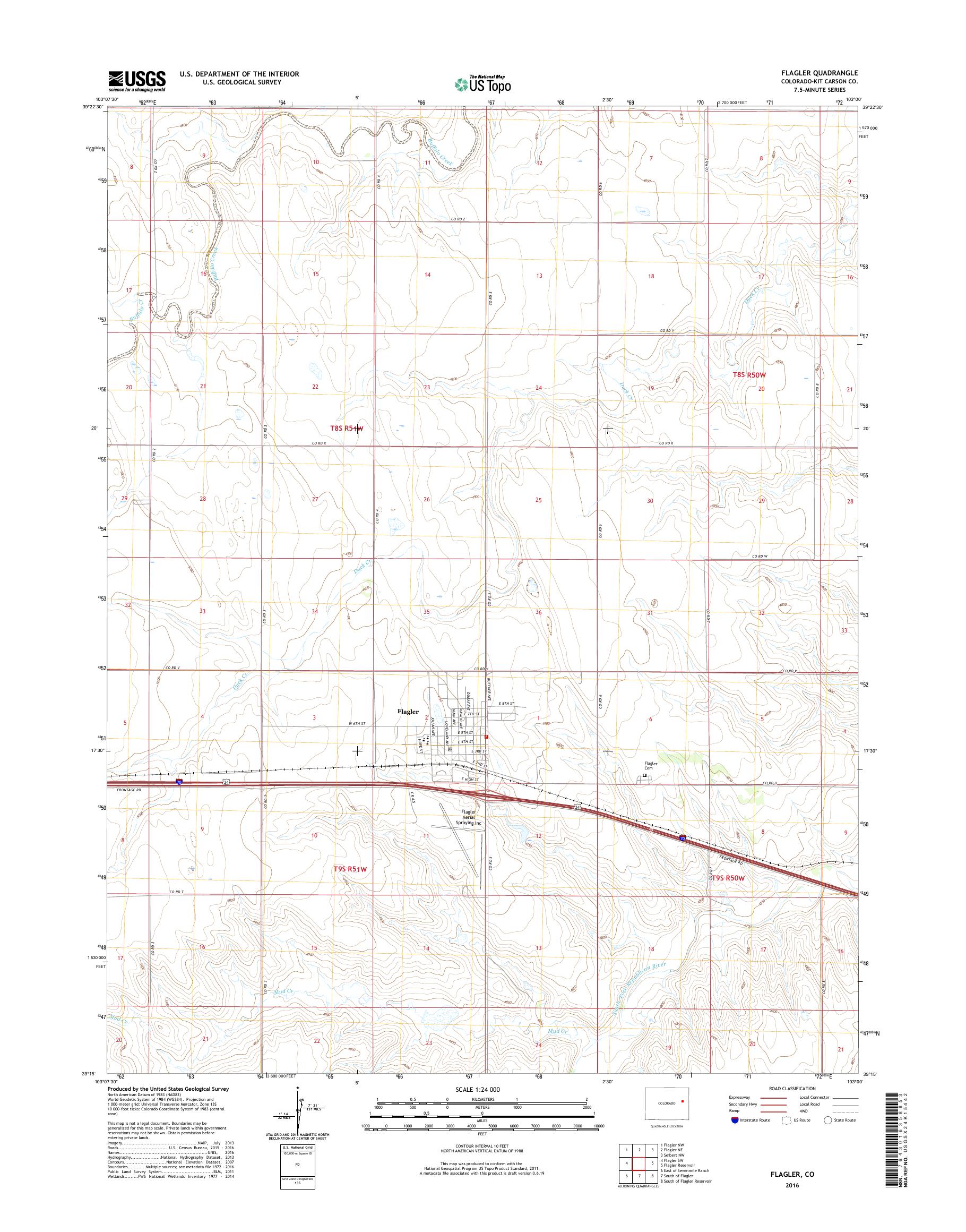 MyTopo Flagler, Colorado USGS Quad Topo Map