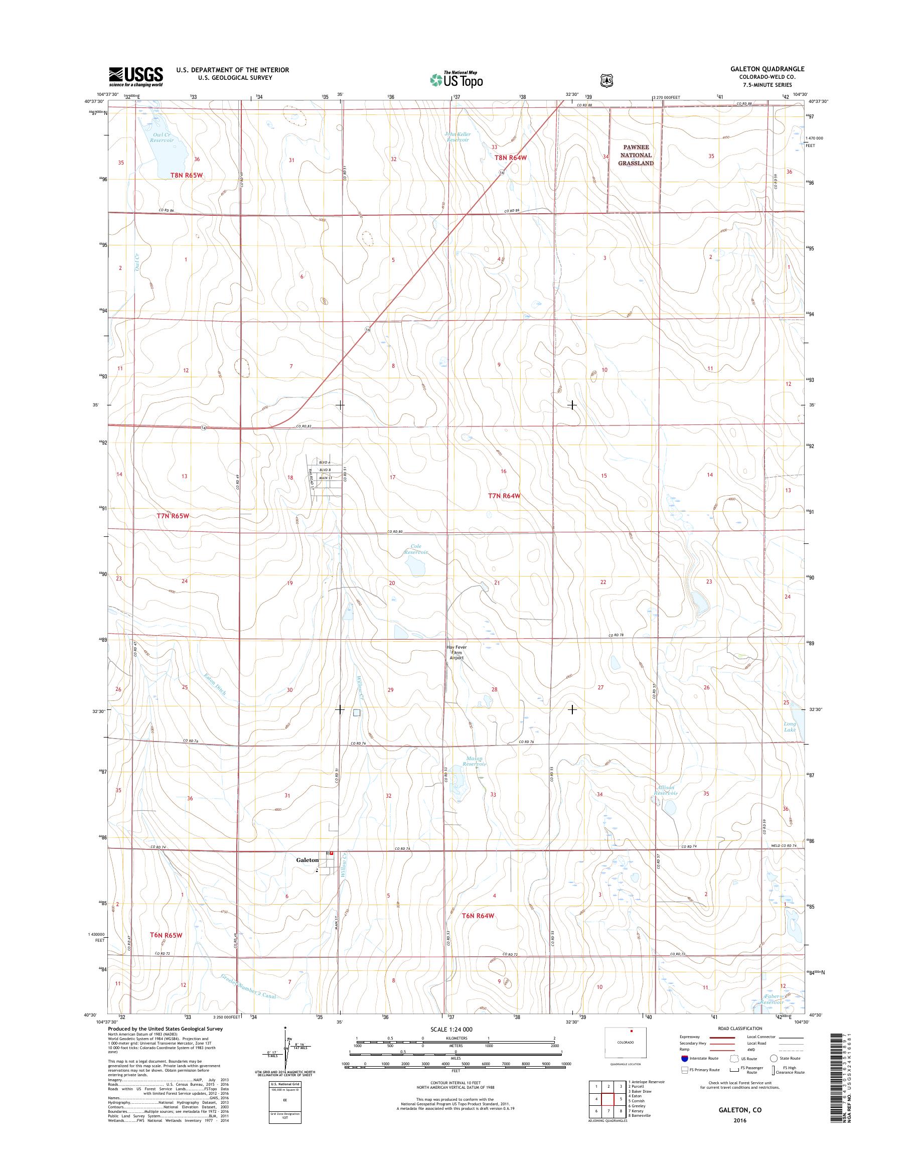MyTopo Galeton, Colorado USGS Quad Topo Map