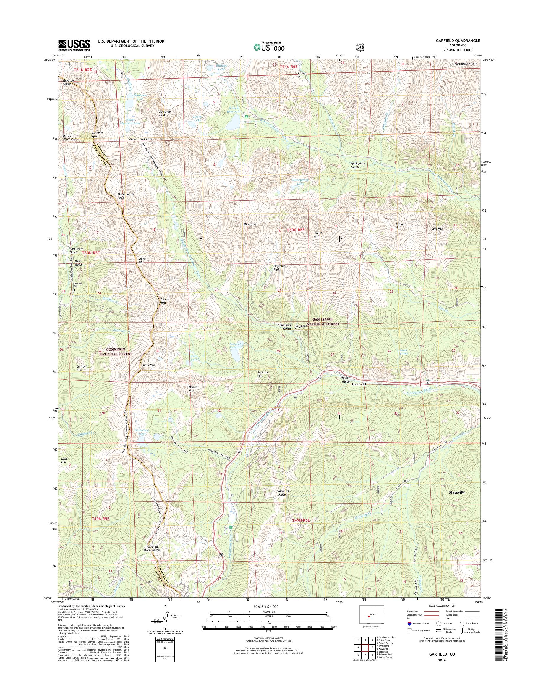 MyTopo Garfield, Colorado USGS Quad Topo Map