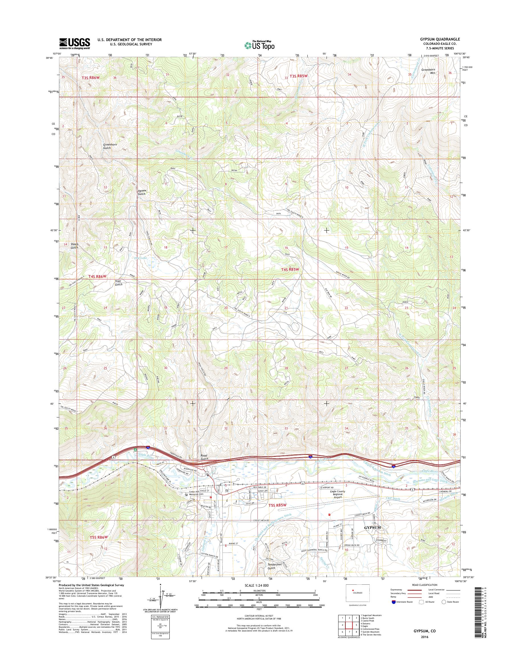 MyTopo Gypsum, Colorado USGS Quad Topo Map