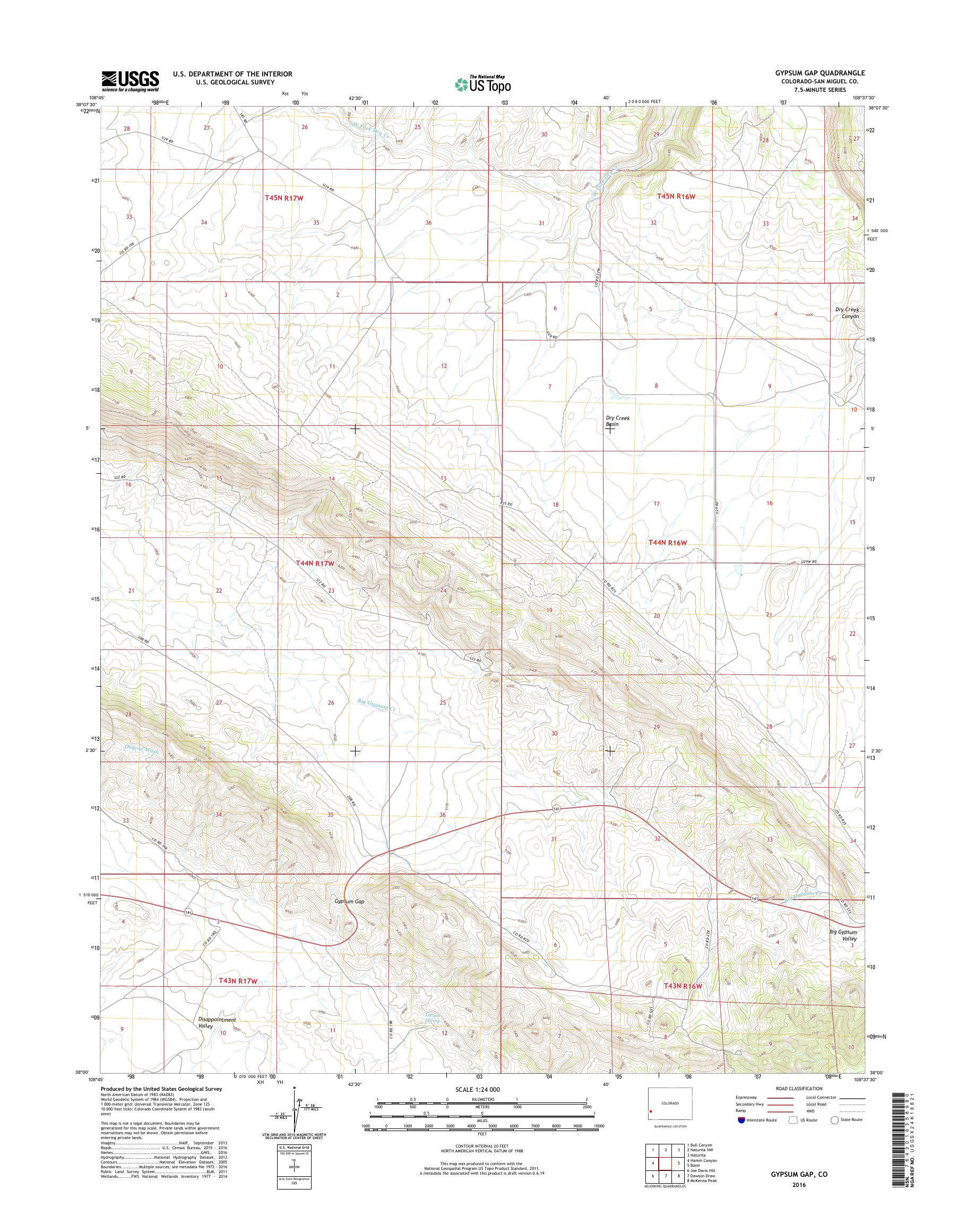 MyTopo Gypsum Gap, Colorado USGS Quad Topo Map