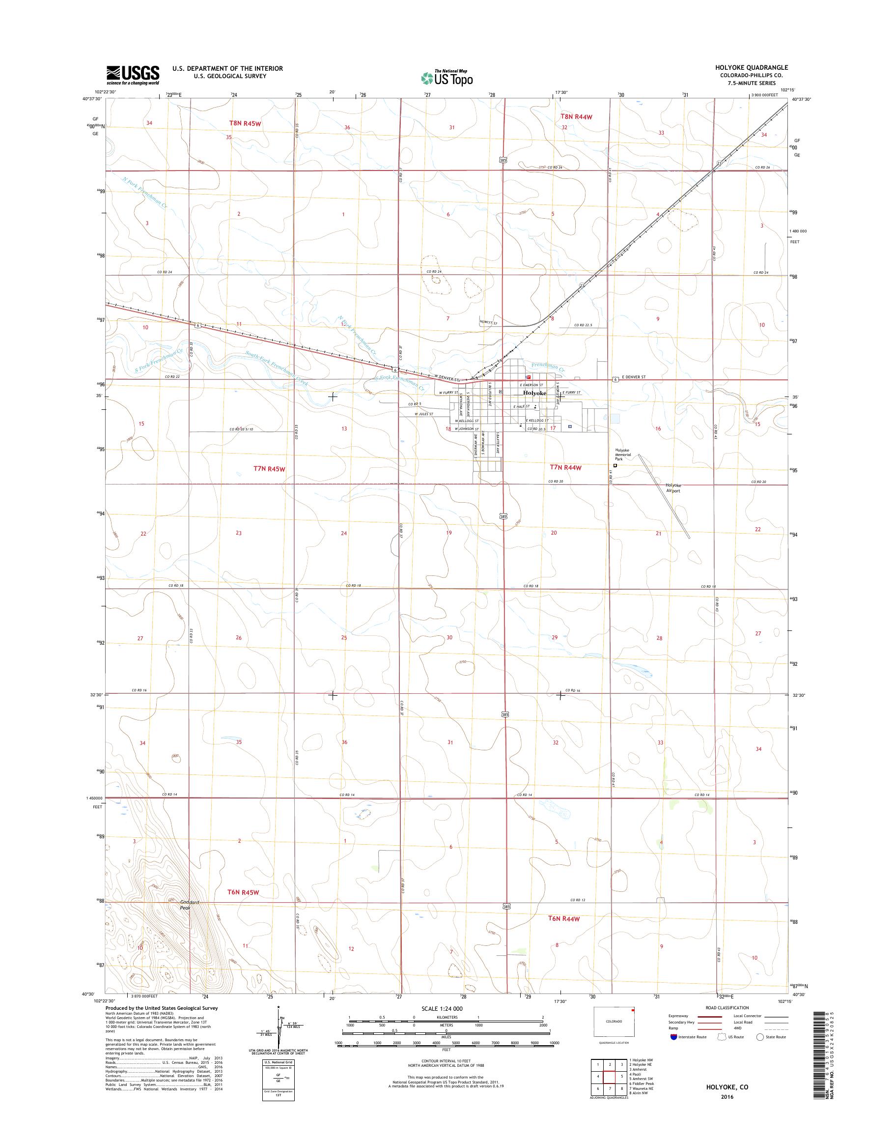 MyTopo Holyoke, Colorado USGS Quad Topo Map