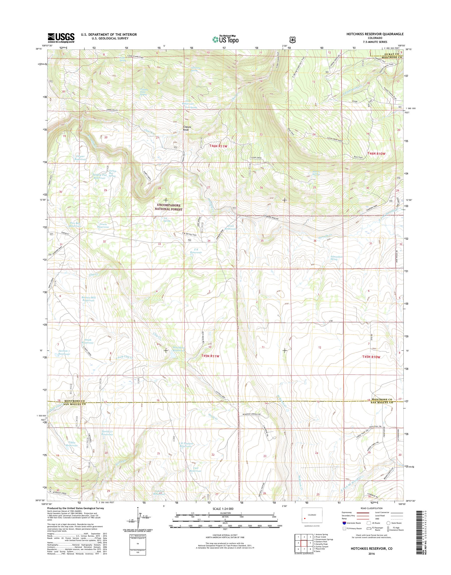 MyTopo Hotchkiss Reservoir, Colorado USGS Quad Topo Map
