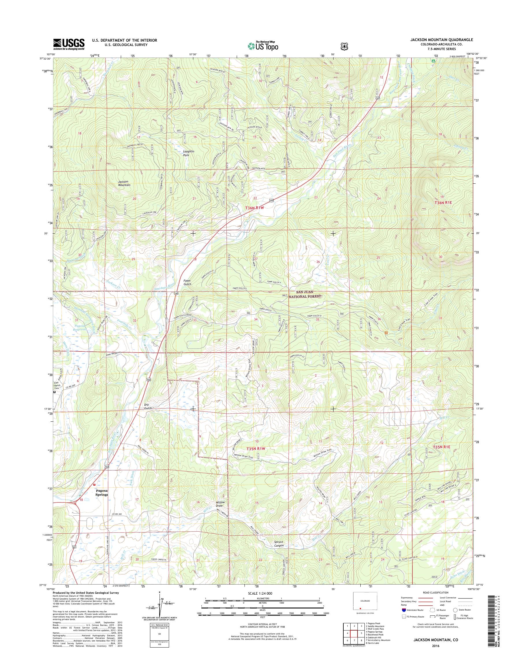 MyTopo Jackson Mountain, Colorado USGS Quad Topo Map