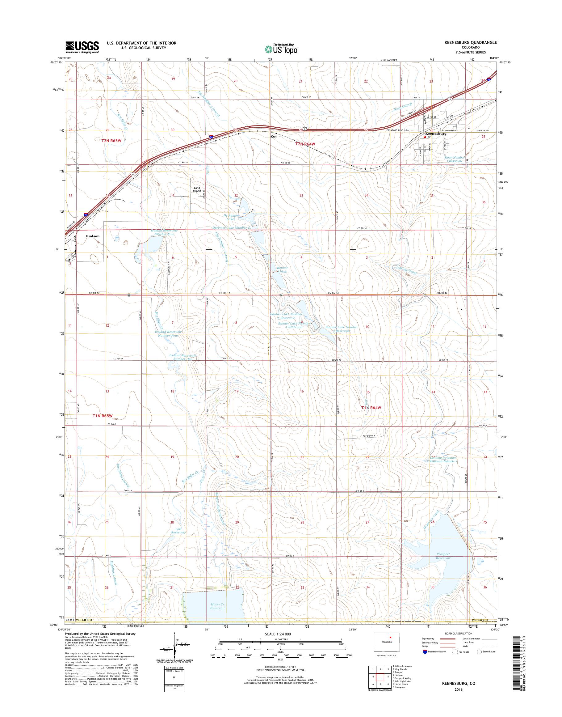 MyTopo Keenesburg, Colorado USGS Quad Topo Map
