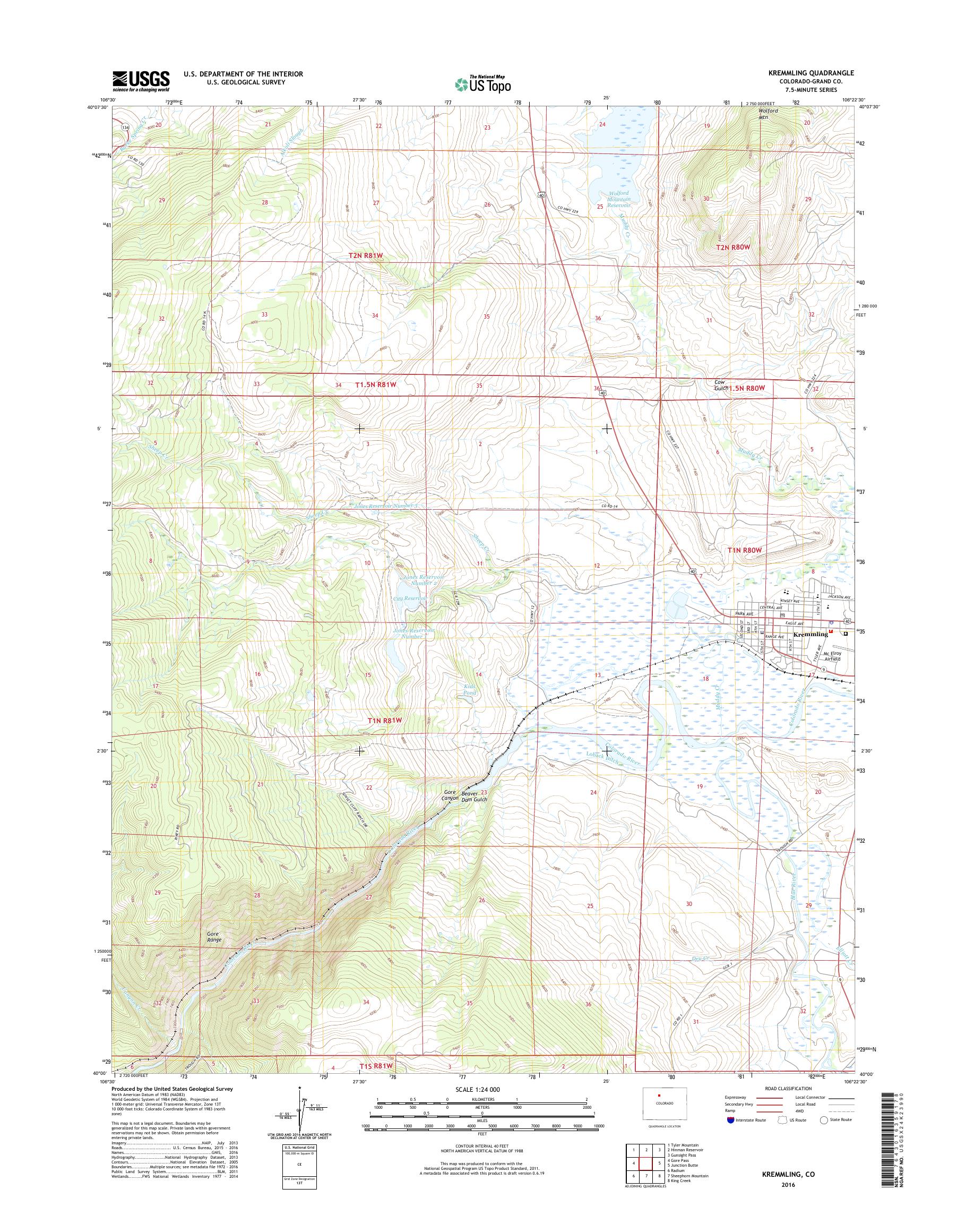 MyTopo Kremmling, Colorado USGS Quad Topo Map