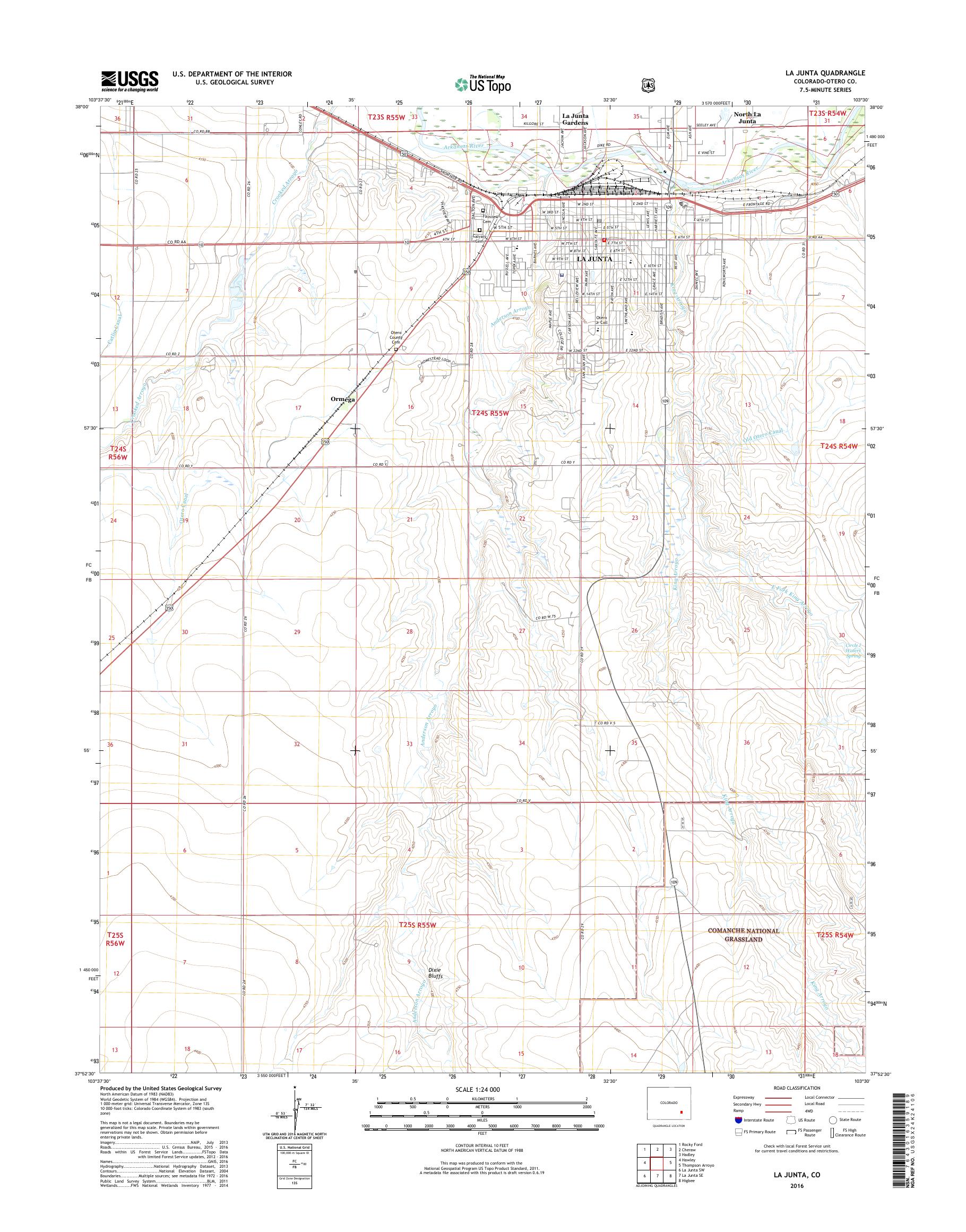 MyTopo La Junta, Colorado USGS Quad Topo Map