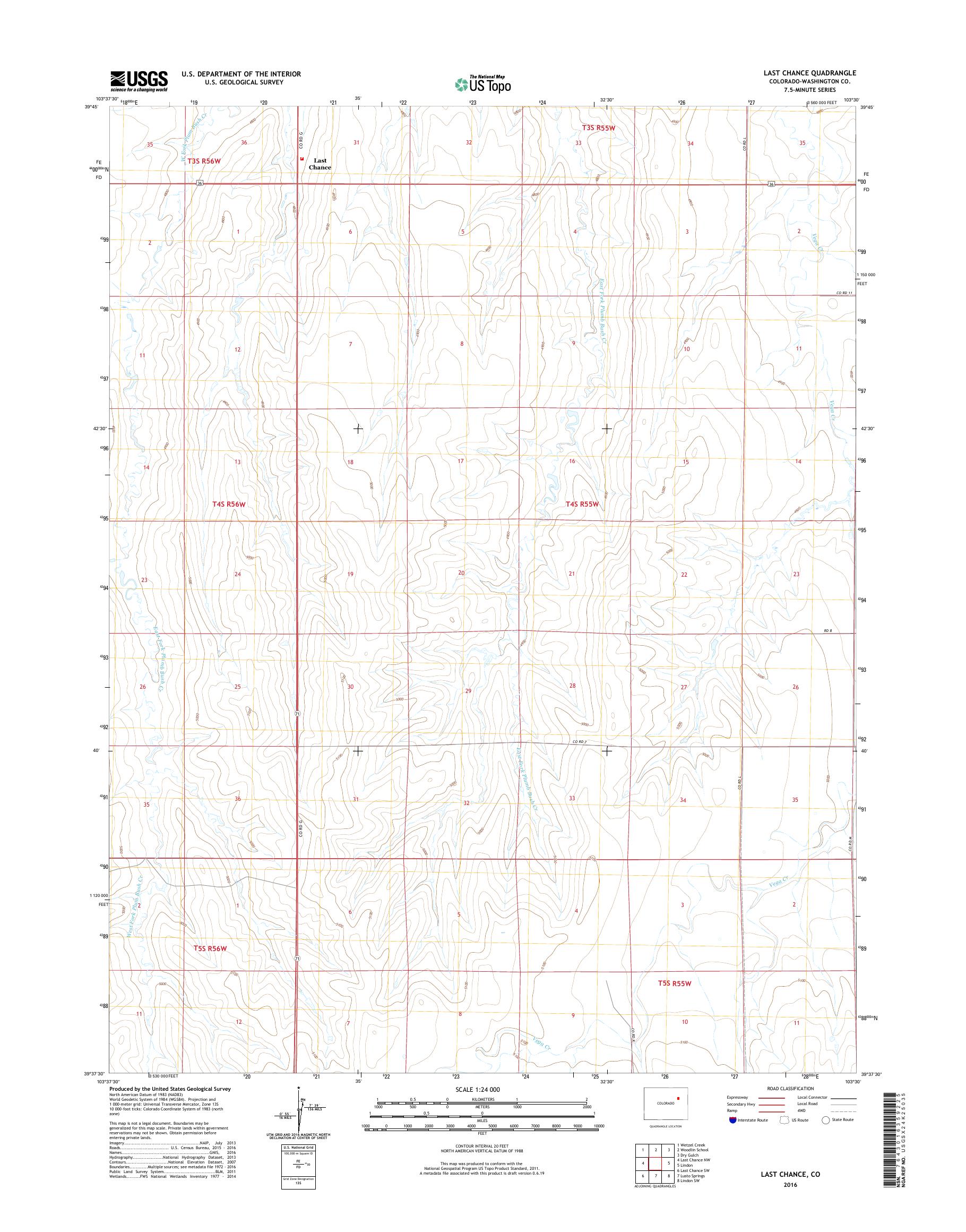 MyTopo Last Chance, Colorado USGS Quad Topo Map