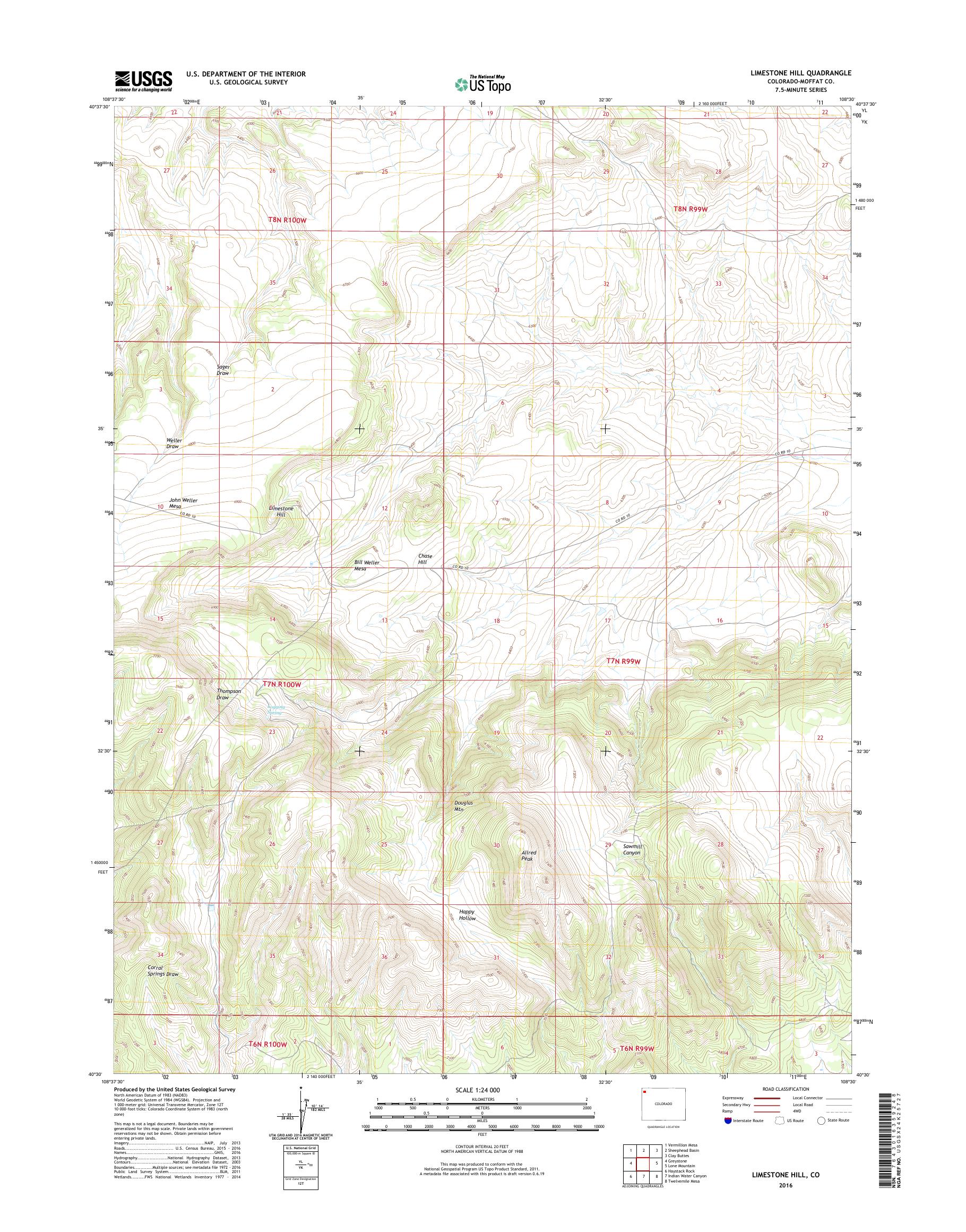 MyTopo Limestone Hill, Colorado USGS Quad Topo Map