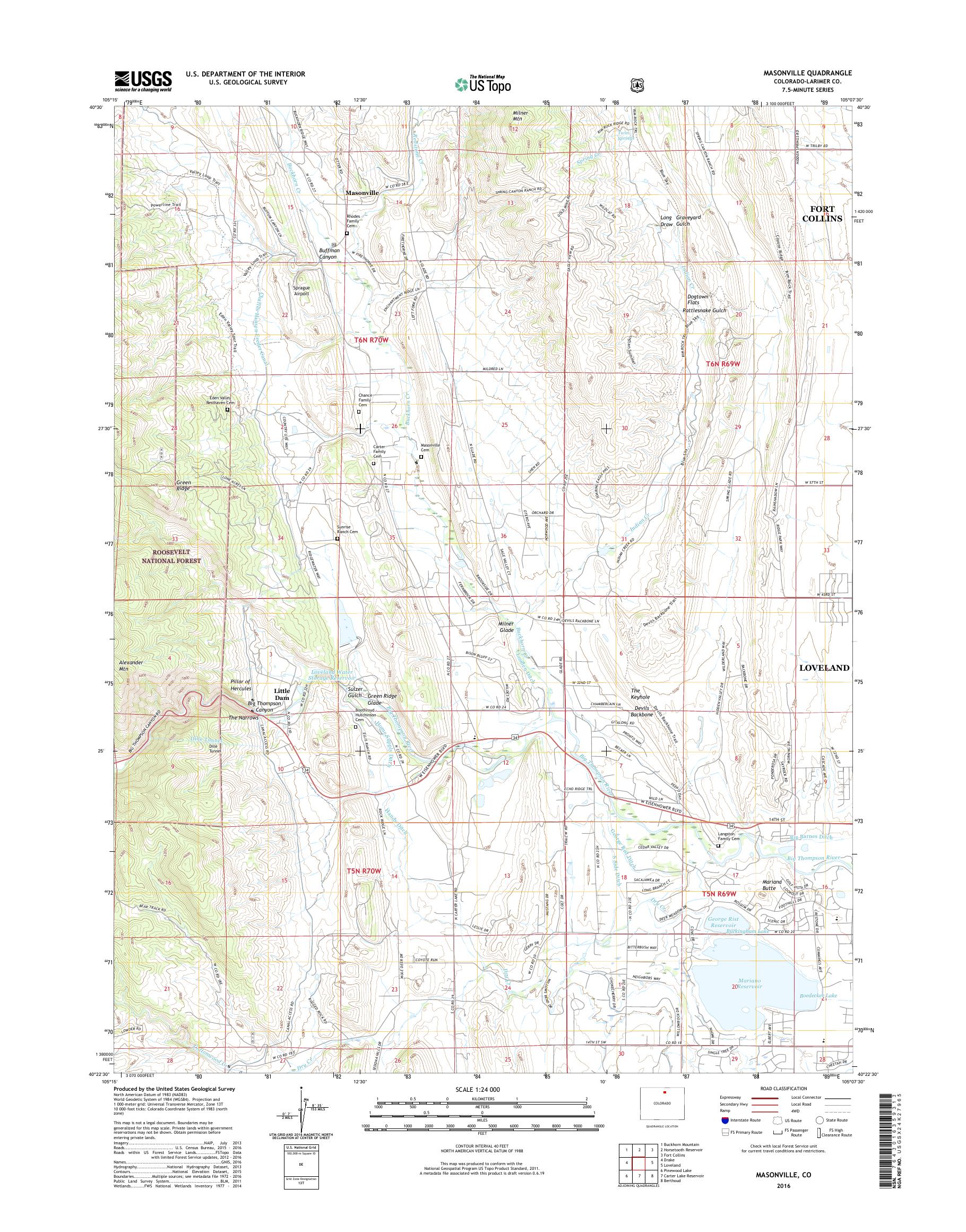 MyTopo Masonville, Colorado USGS Quad Topo Map