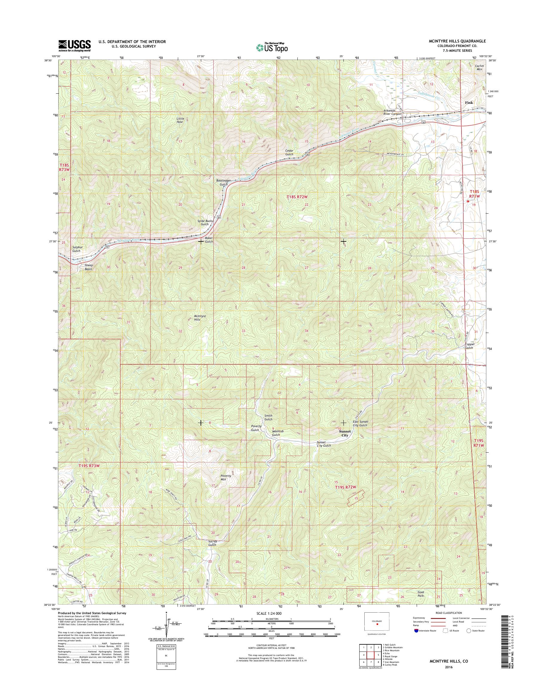 MyTopo McIntyre Hills, Colorado USGS Quad Topo Map