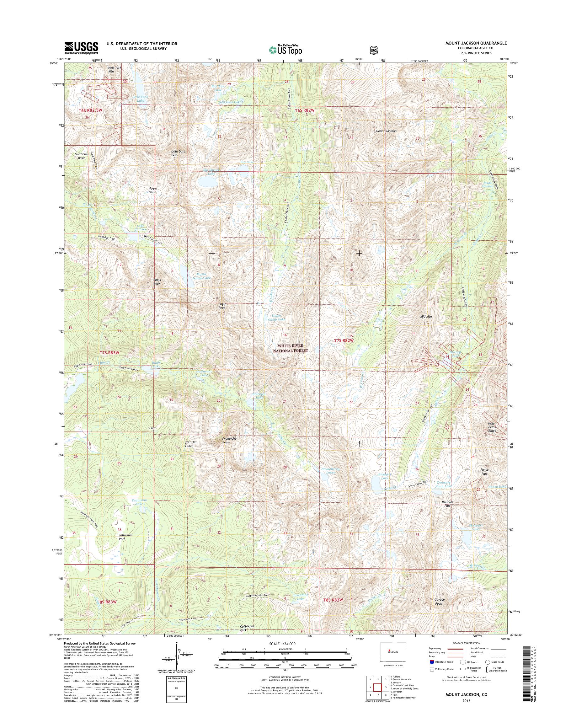 MyTopo Mount Jackson, Colorado USGS Quad Topo Map