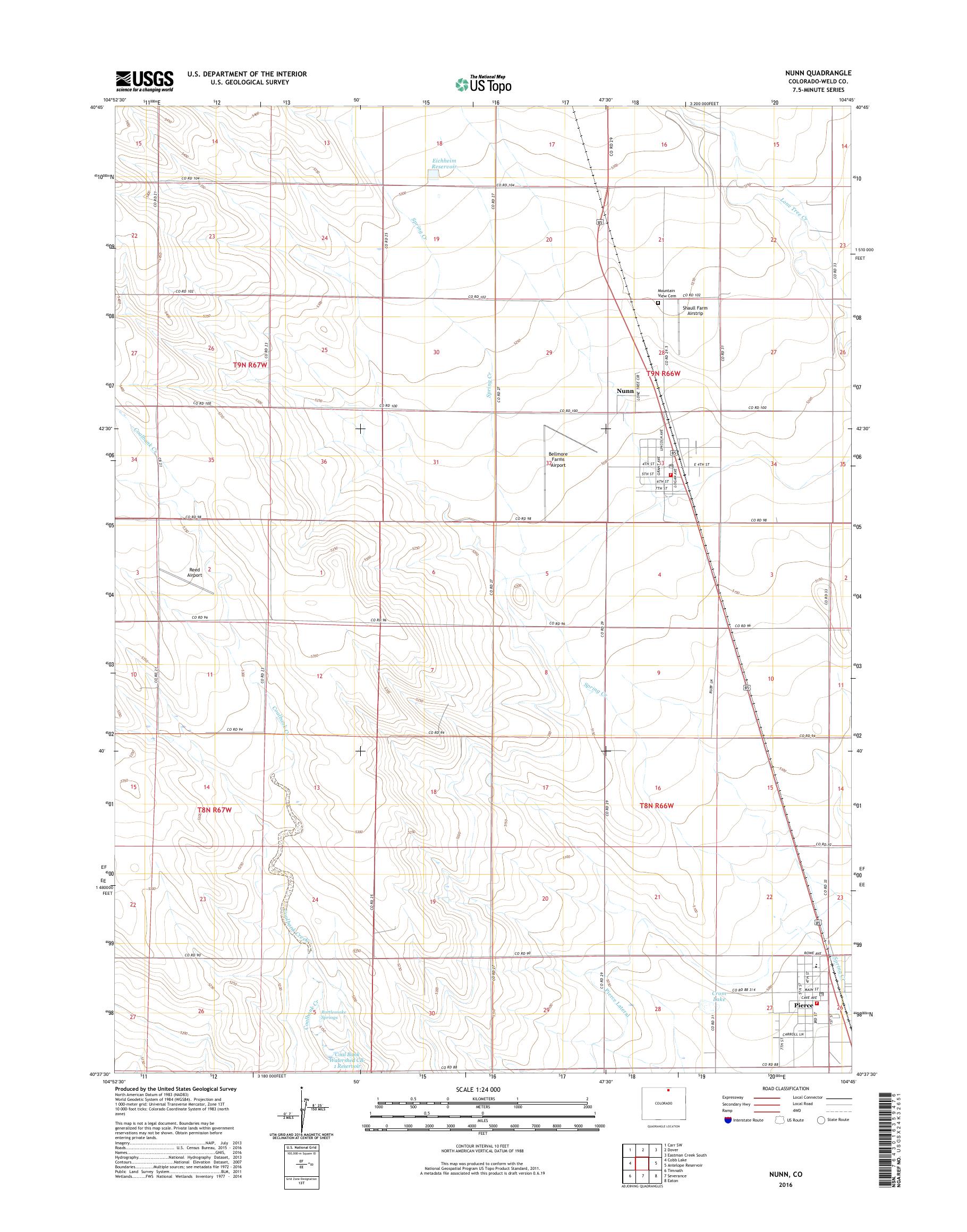 MyTopo Nunn, Colorado USGS Quad Topo Map