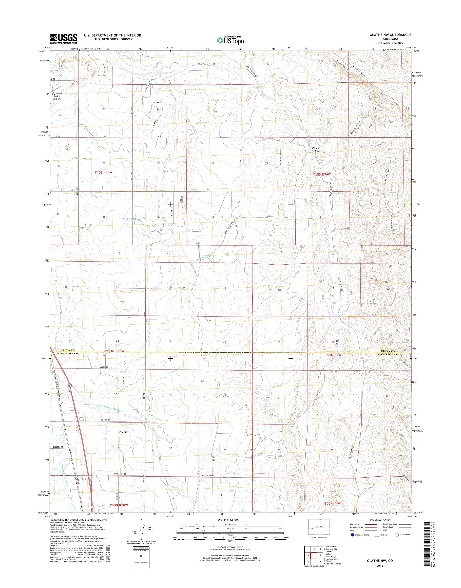 MyTopo Olathe NW, Colorado USGS Quad Topo Map