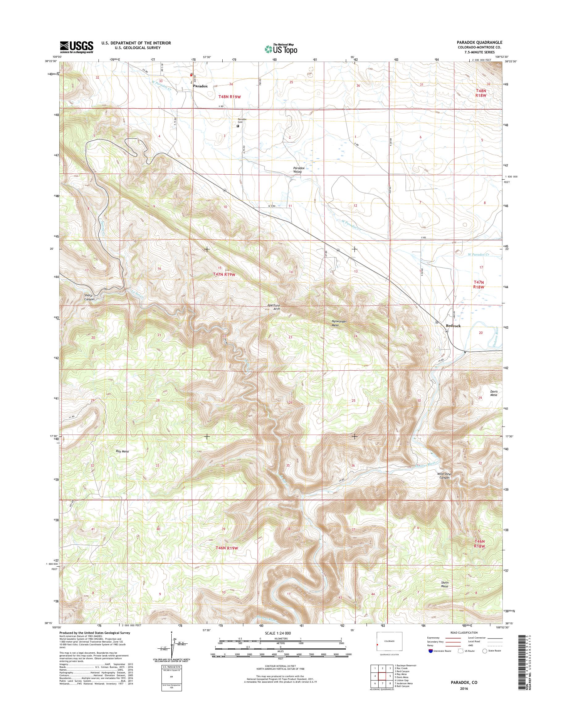 MyTopo Paradox, Colorado USGS Quad Topo Map