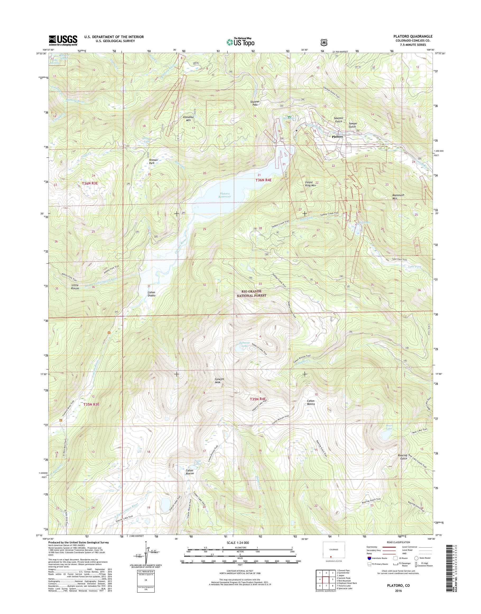 MyTopo Platoro, Colorado USGS Quad Topo Map