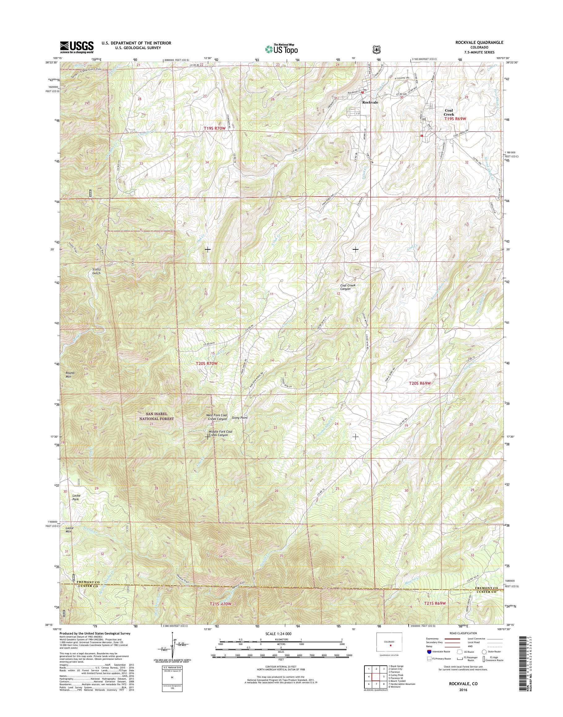 MyTopo Rockvale, Colorado USGS Quad Topo Map