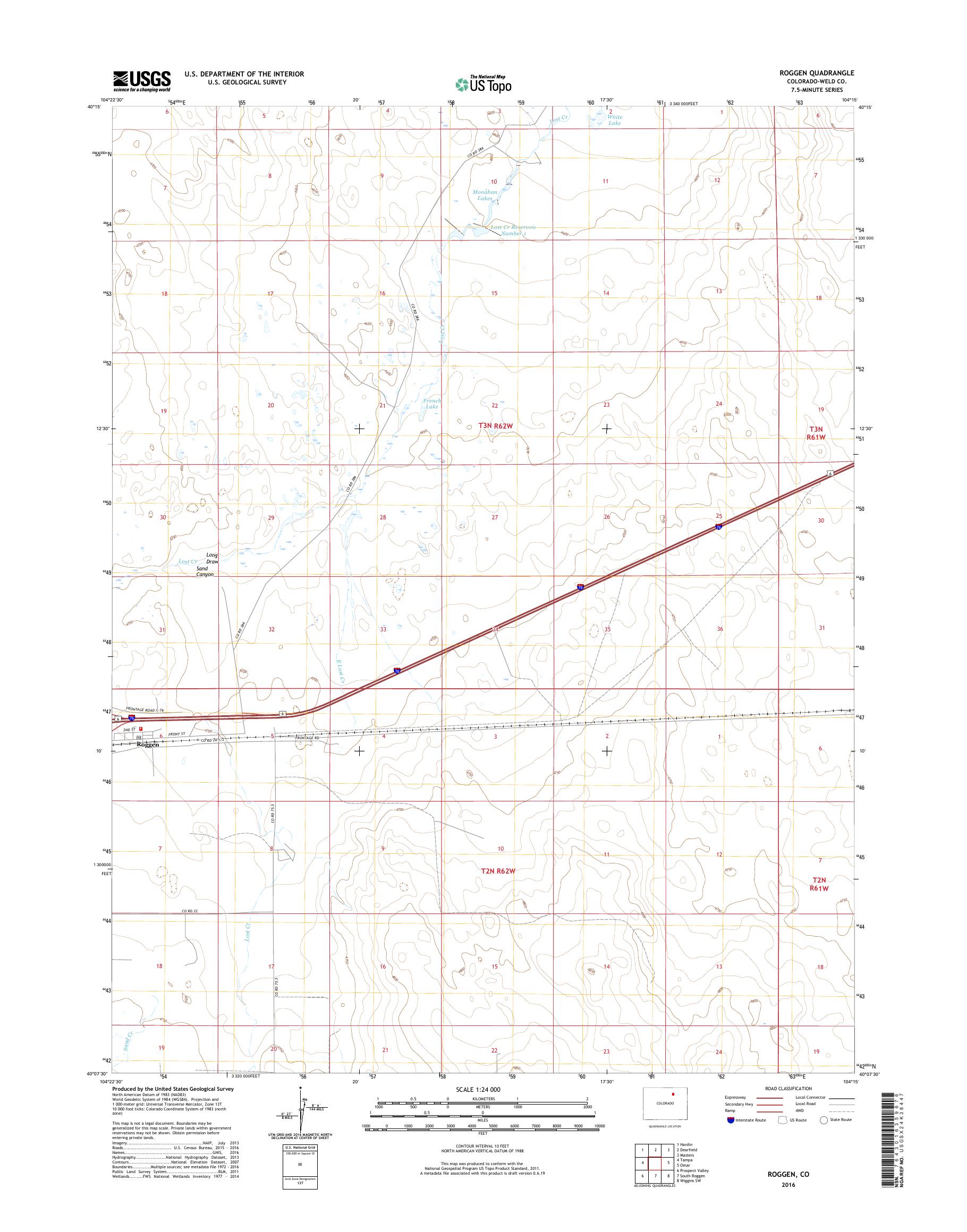 MyTopo Roggen, Colorado USGS Quad Topo Map