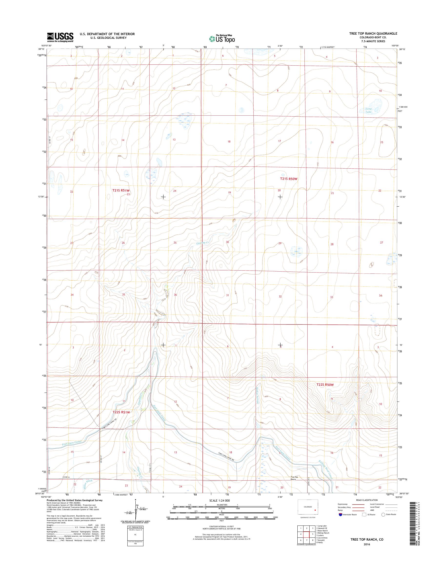 MyTopo Tree Top Ranch, Colorado USGS Quad Topo Map