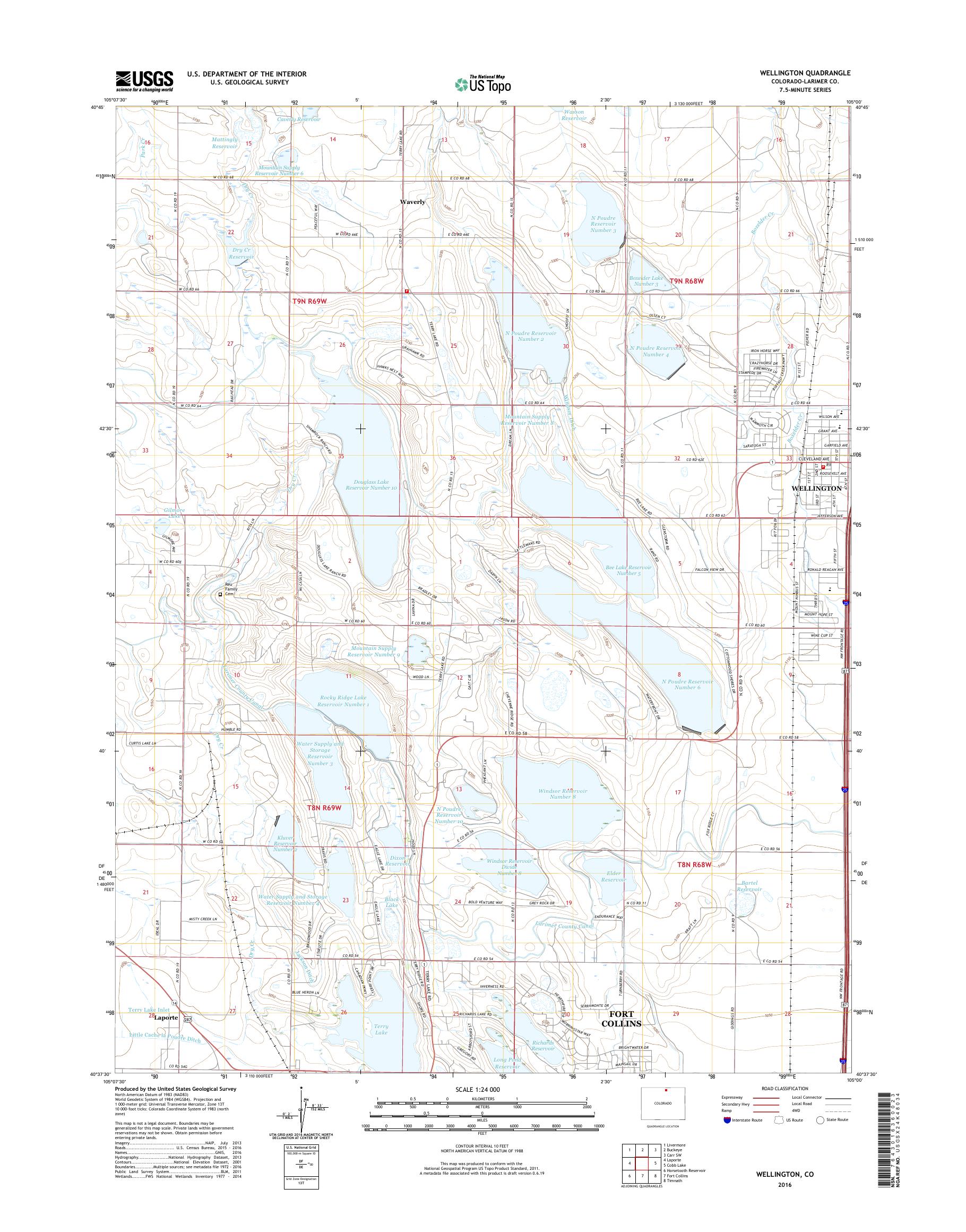 MyTopo Wellington, Colorado USGS Quad Topo Map