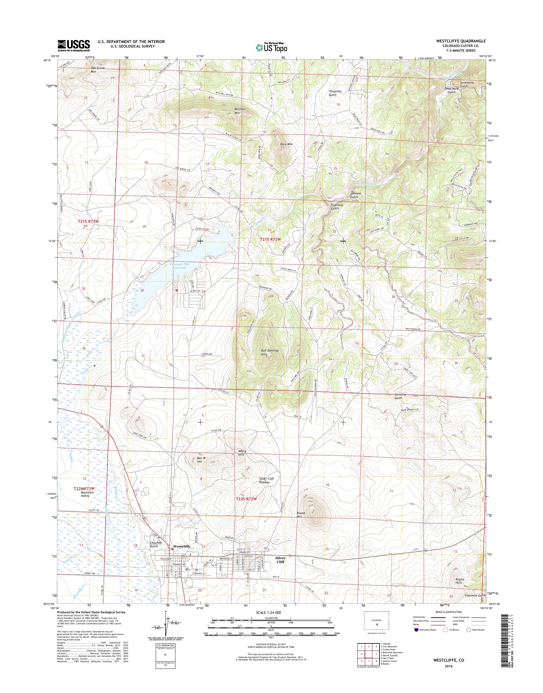 MyTopo Westcliffe, Colorado USGS Quad Topo Map