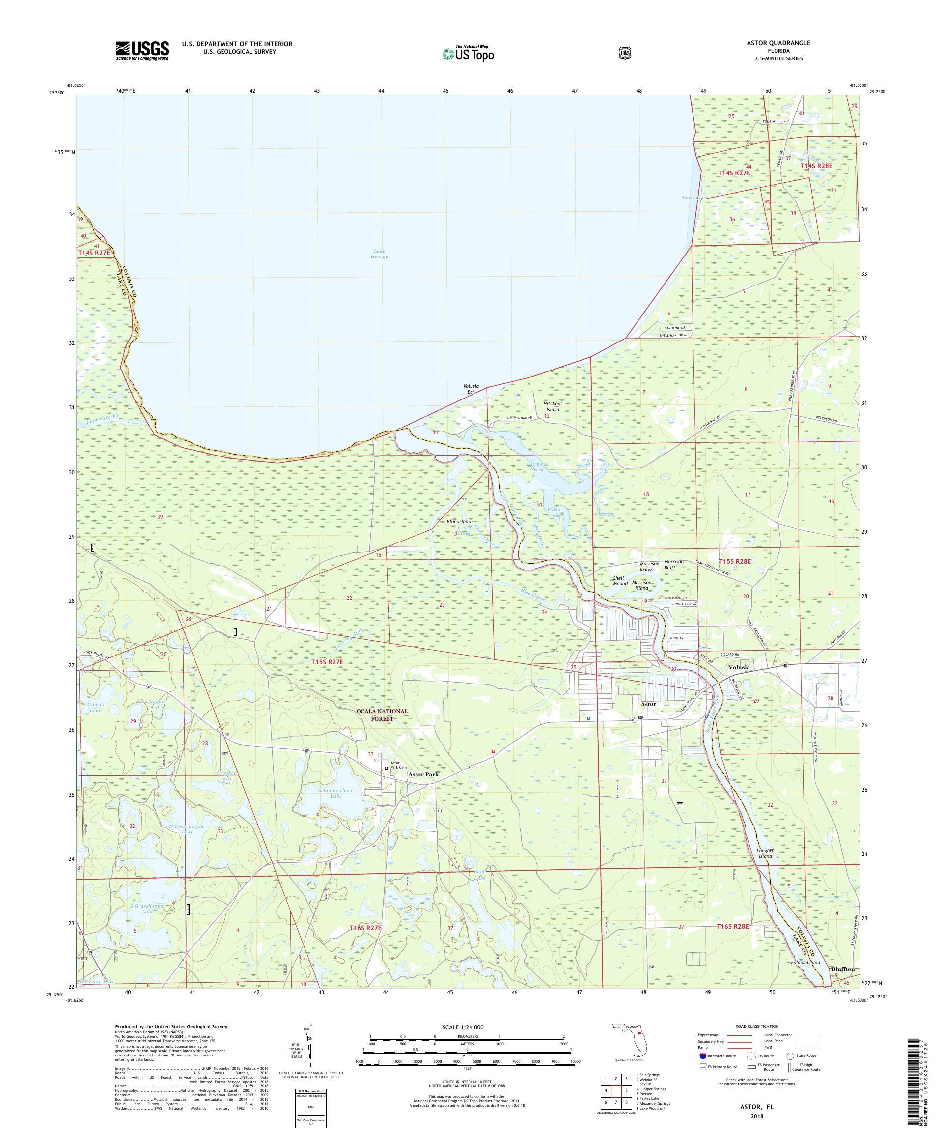 MyTopo Astor, Florida USGS Quad Topo Map