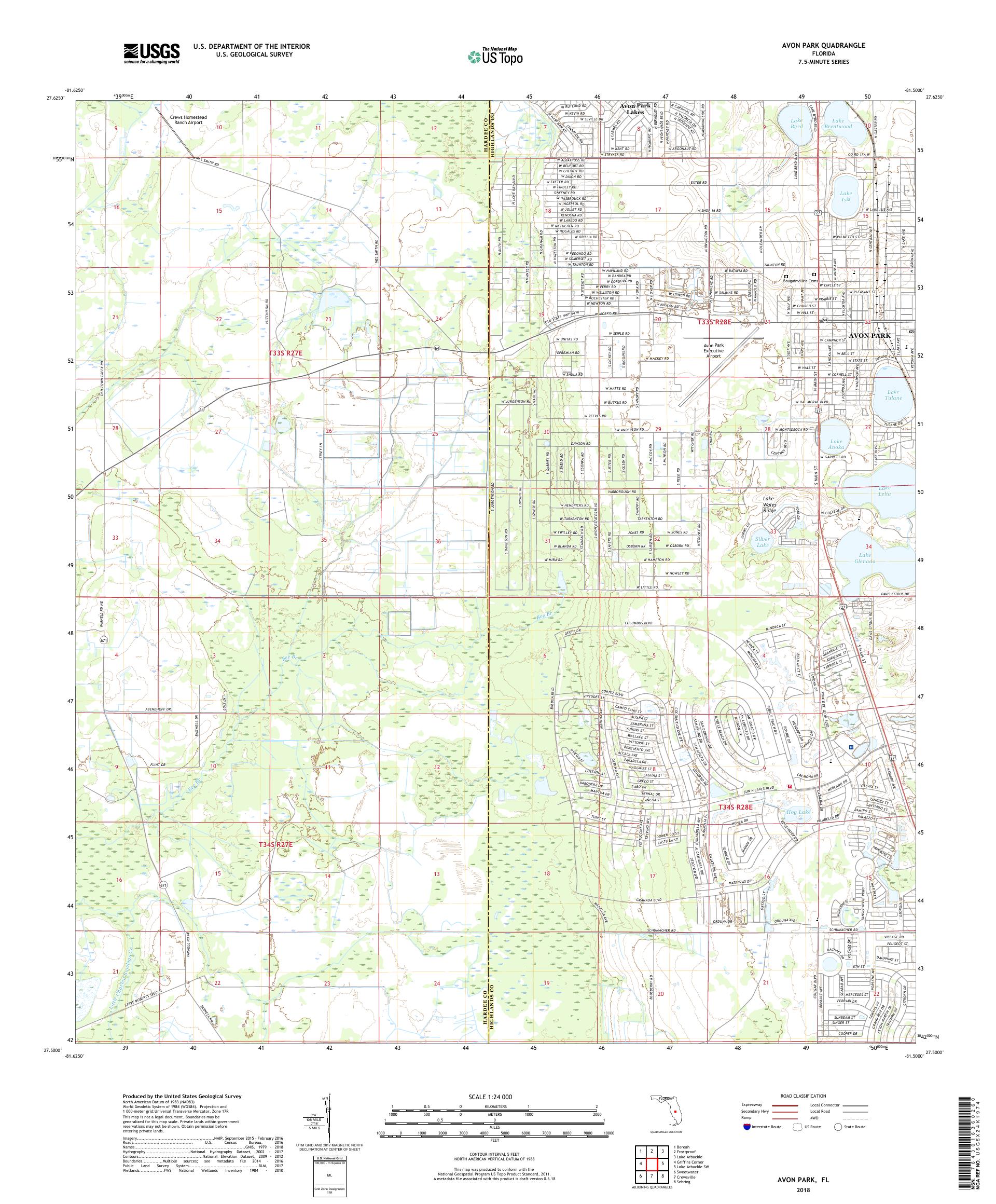 MyTopo Avon Park, Florida USGS Quad Topo Map