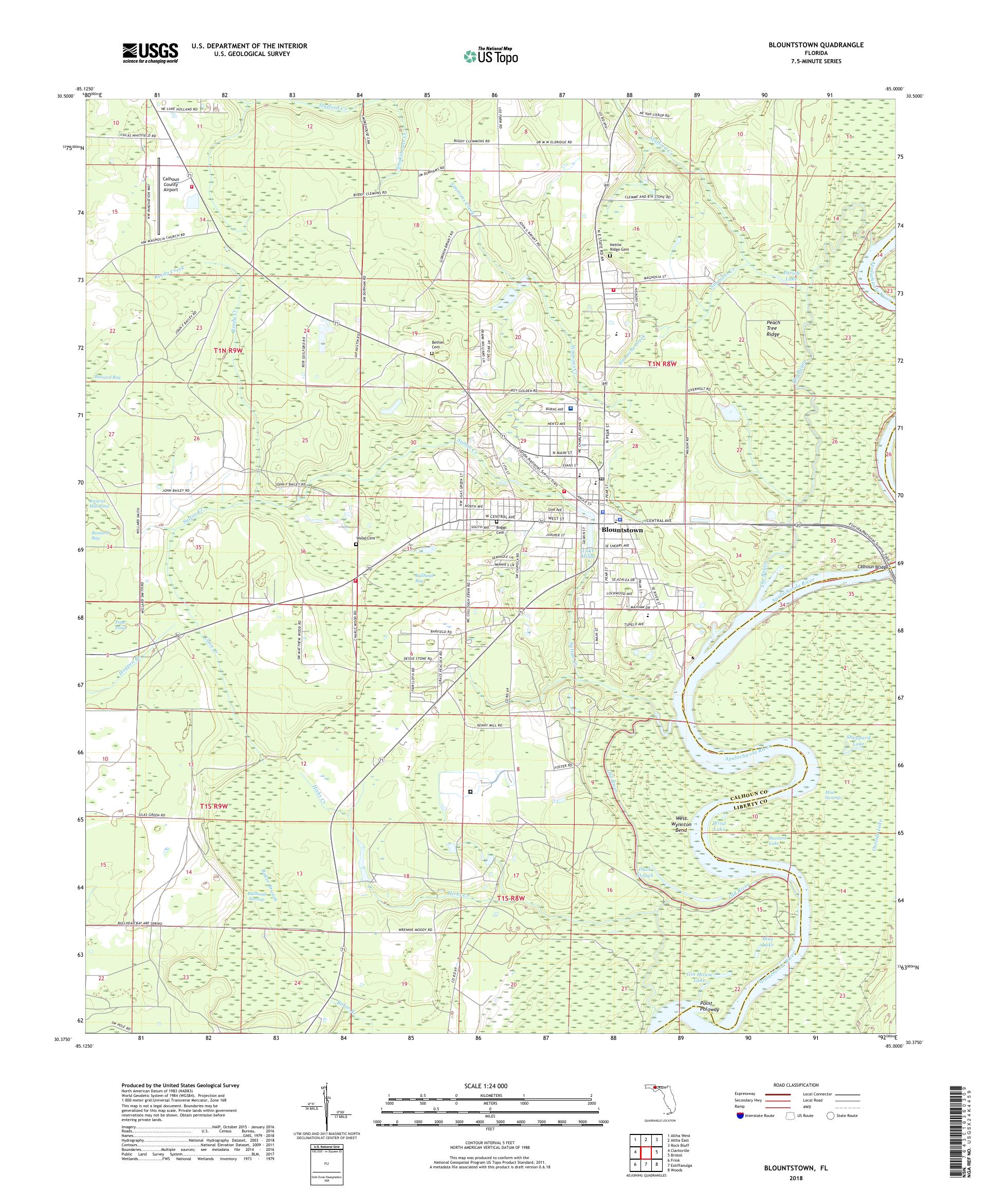 MyTopo Blountstown, Florida USGS Quad Topo Map