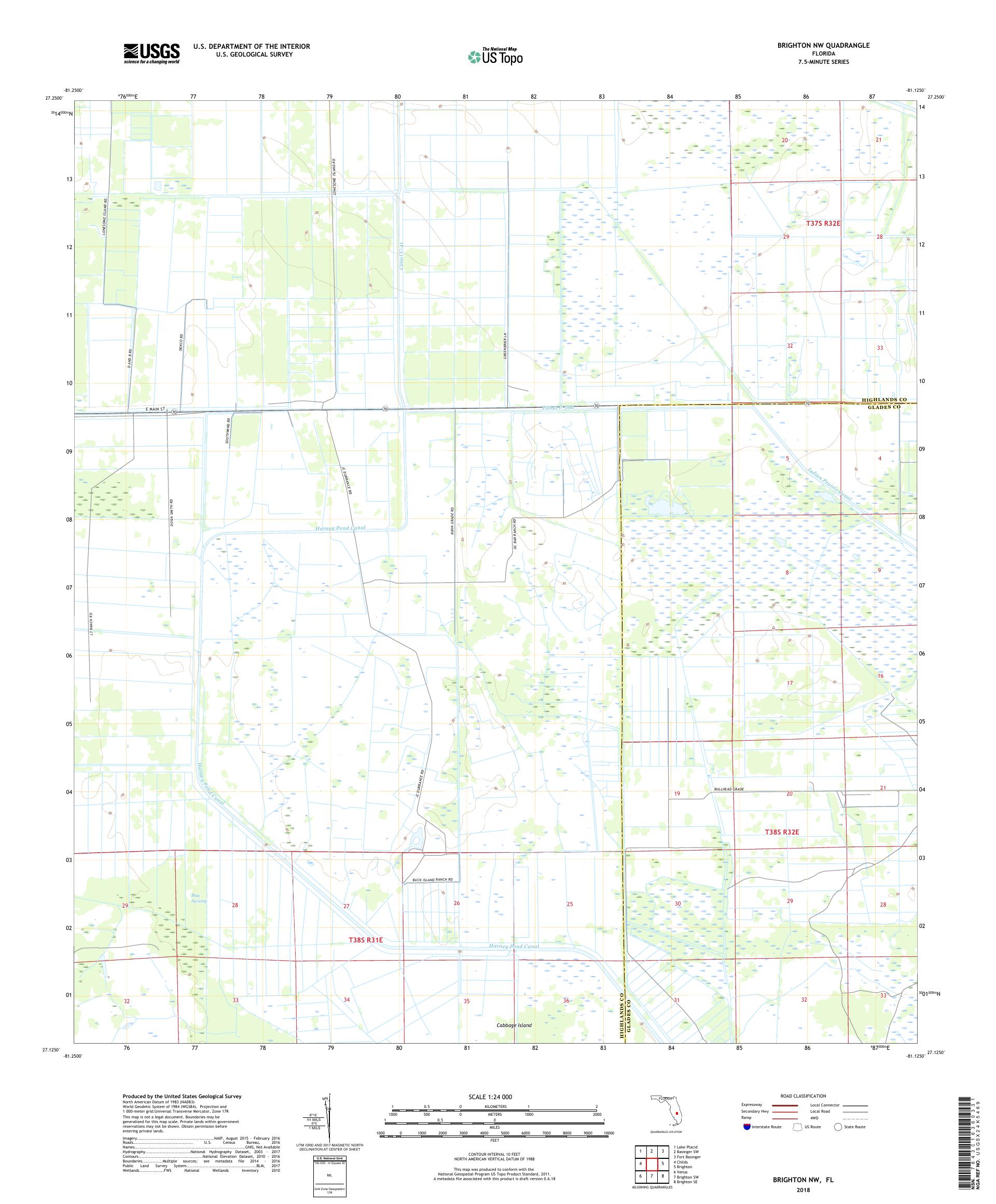 MyTopo Brighton NW Florida USGS - FL Brighton NW 20180510 TM Geo