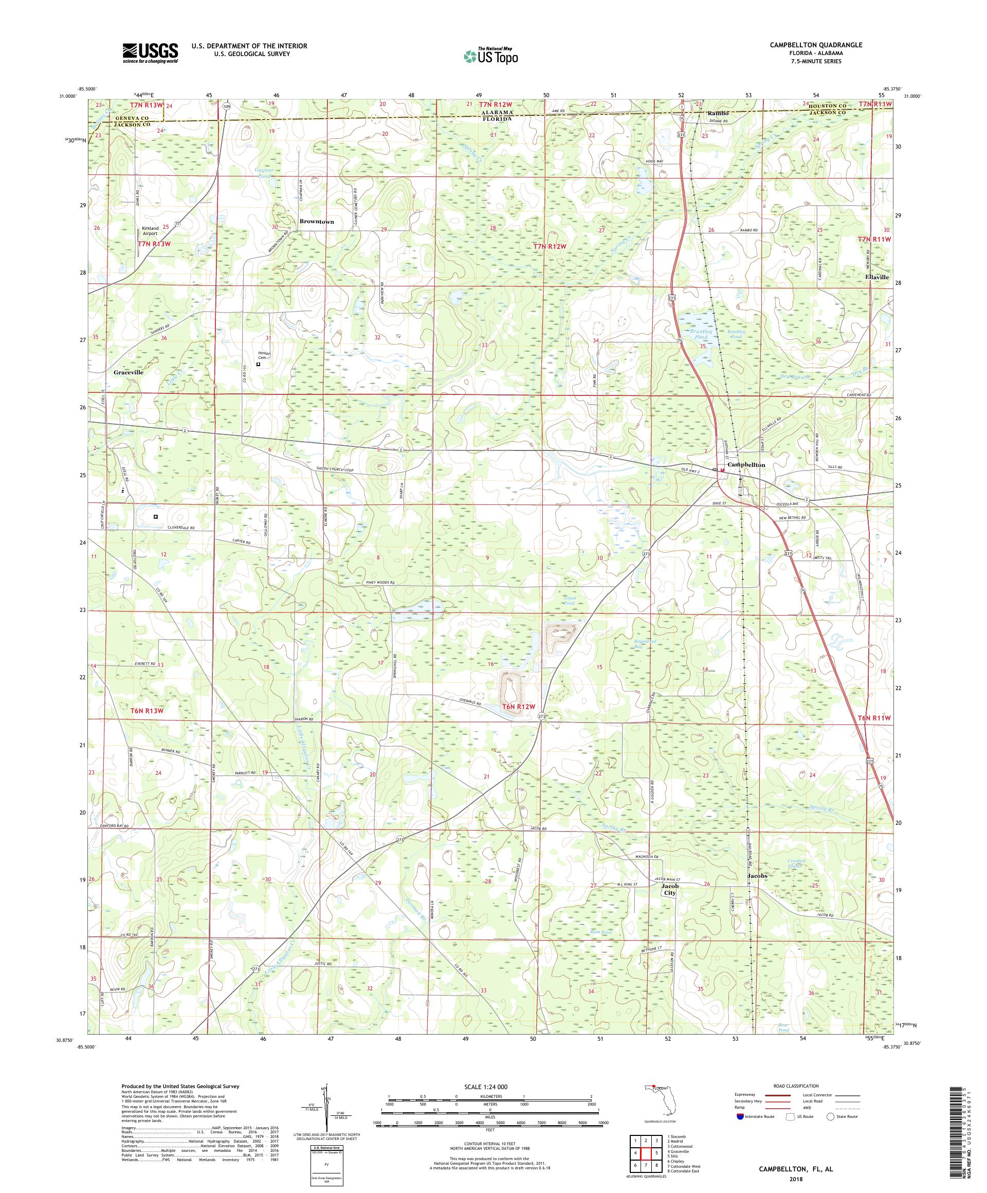 MyTopo Campbellton, Florida USGS Quad Topo Map