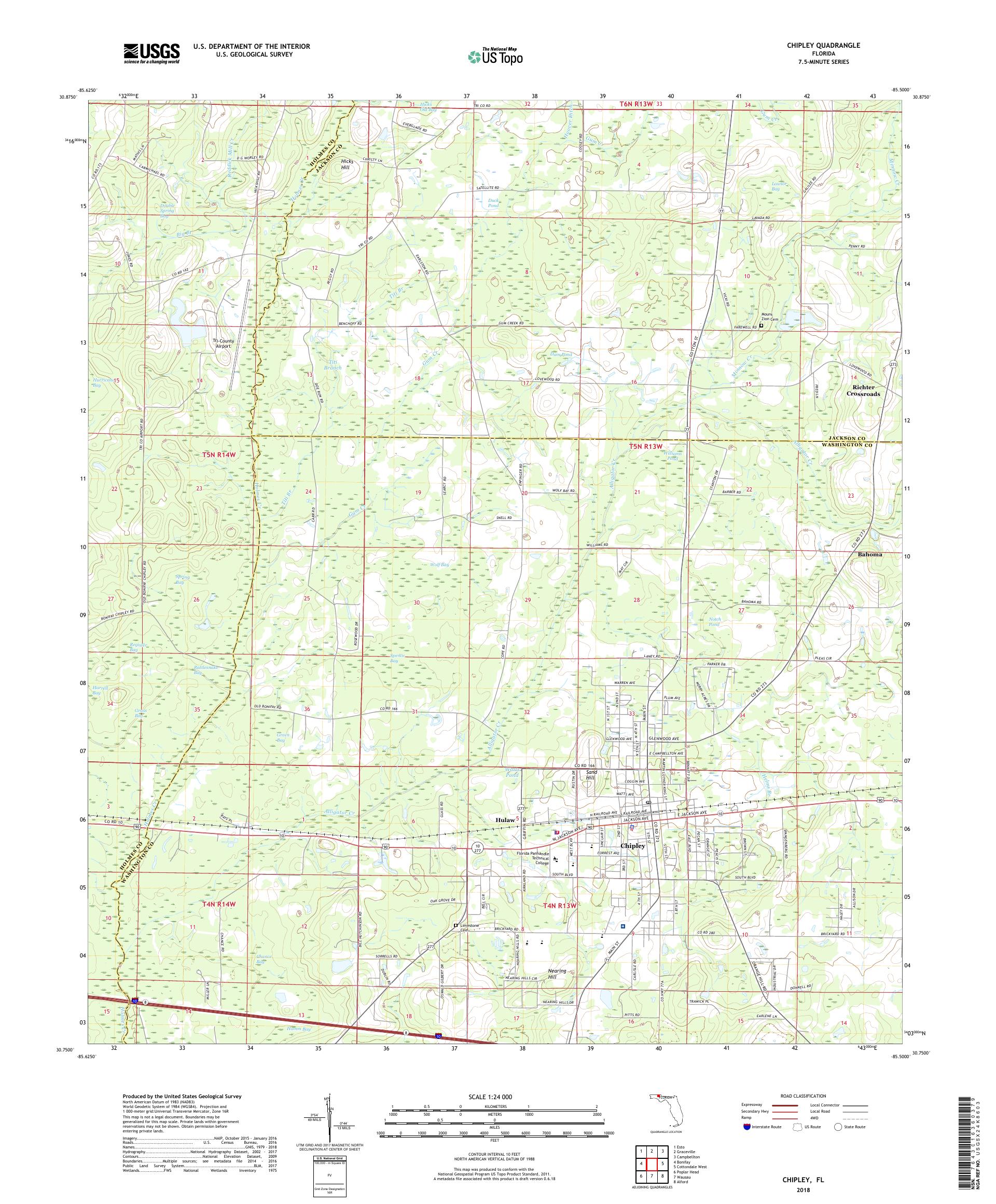 MyTopo Chipley, Florida USGS Quad Topo Map