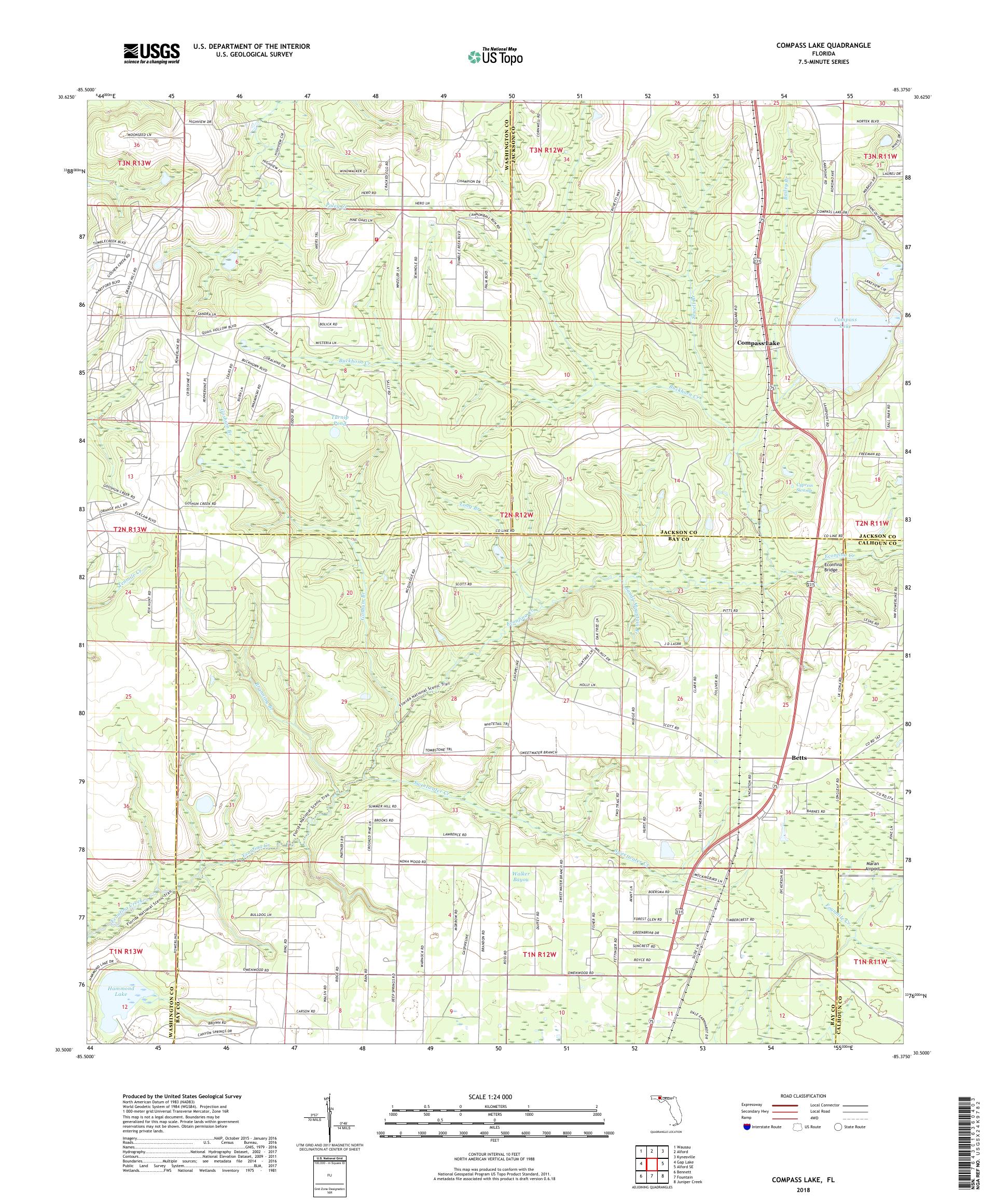 MyTopo Compass Lake, Florida USGS Quad Topo Map