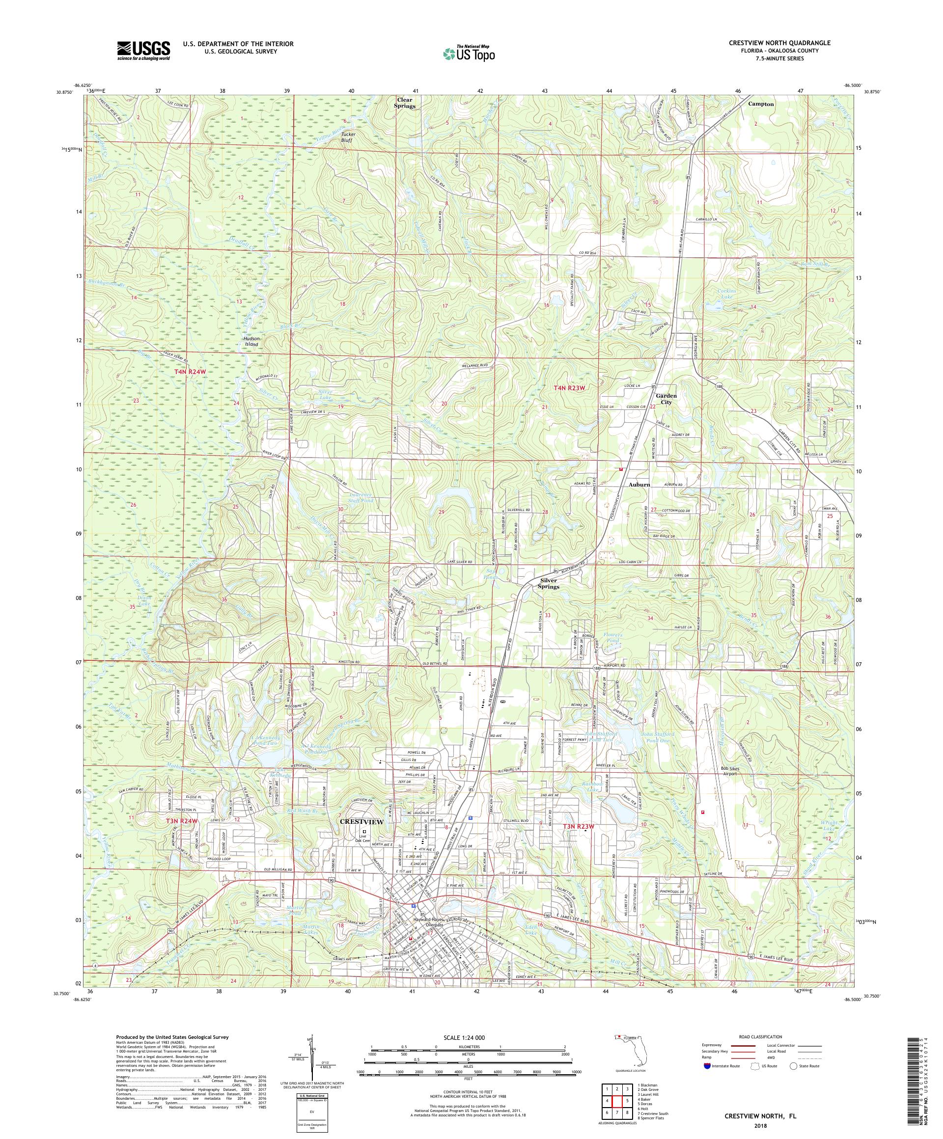 MyTopo Crestview North Florida - FL Crestview North 20180427 TM Geo