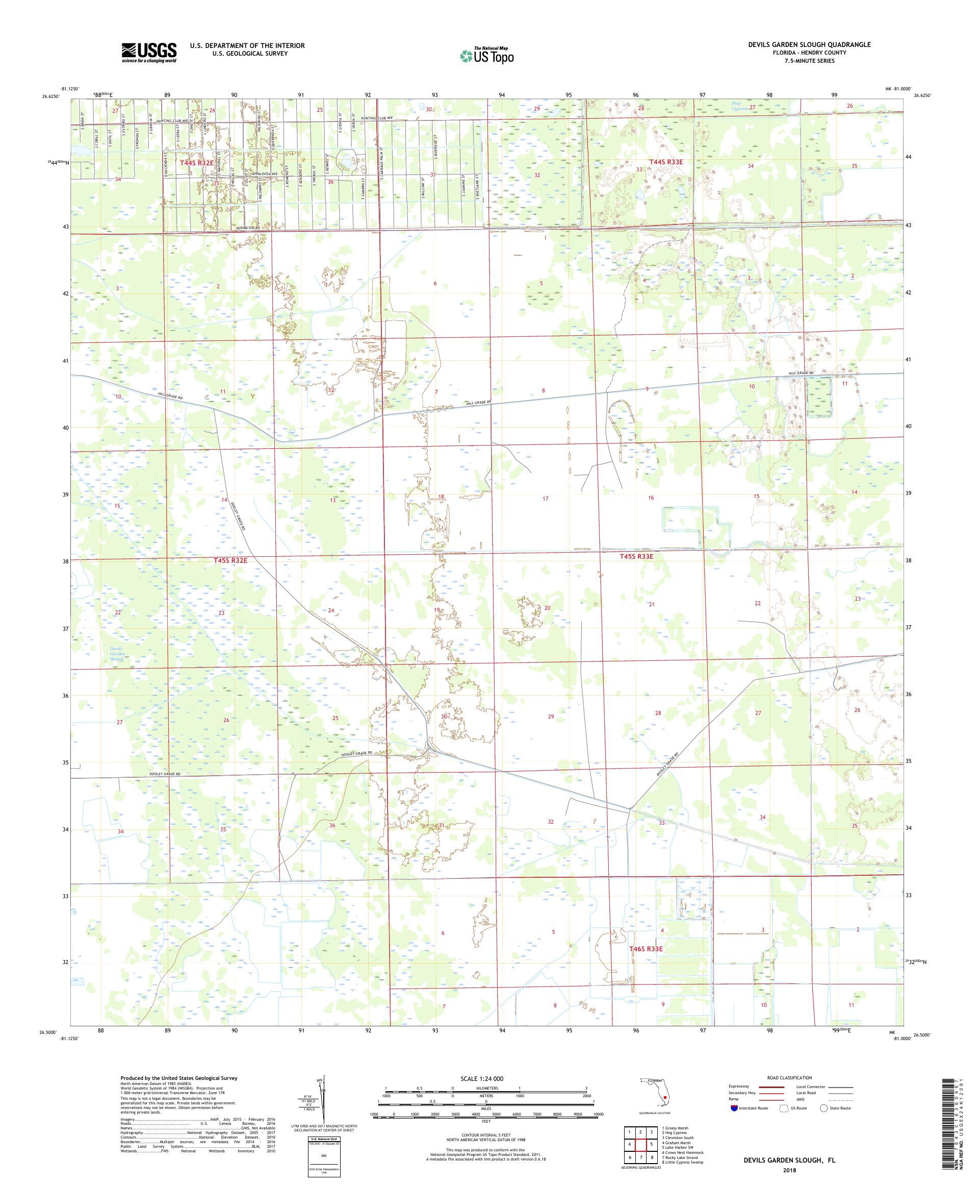 MyTopo Devils Garden Slough, Florida USGS Quad Topo Map