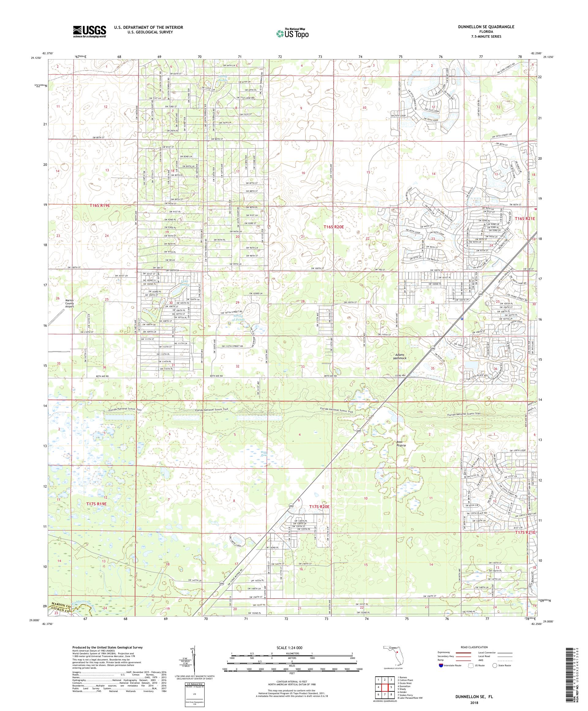 MyTopo Dunnellon SE, Florida USGS Quad Topo Map