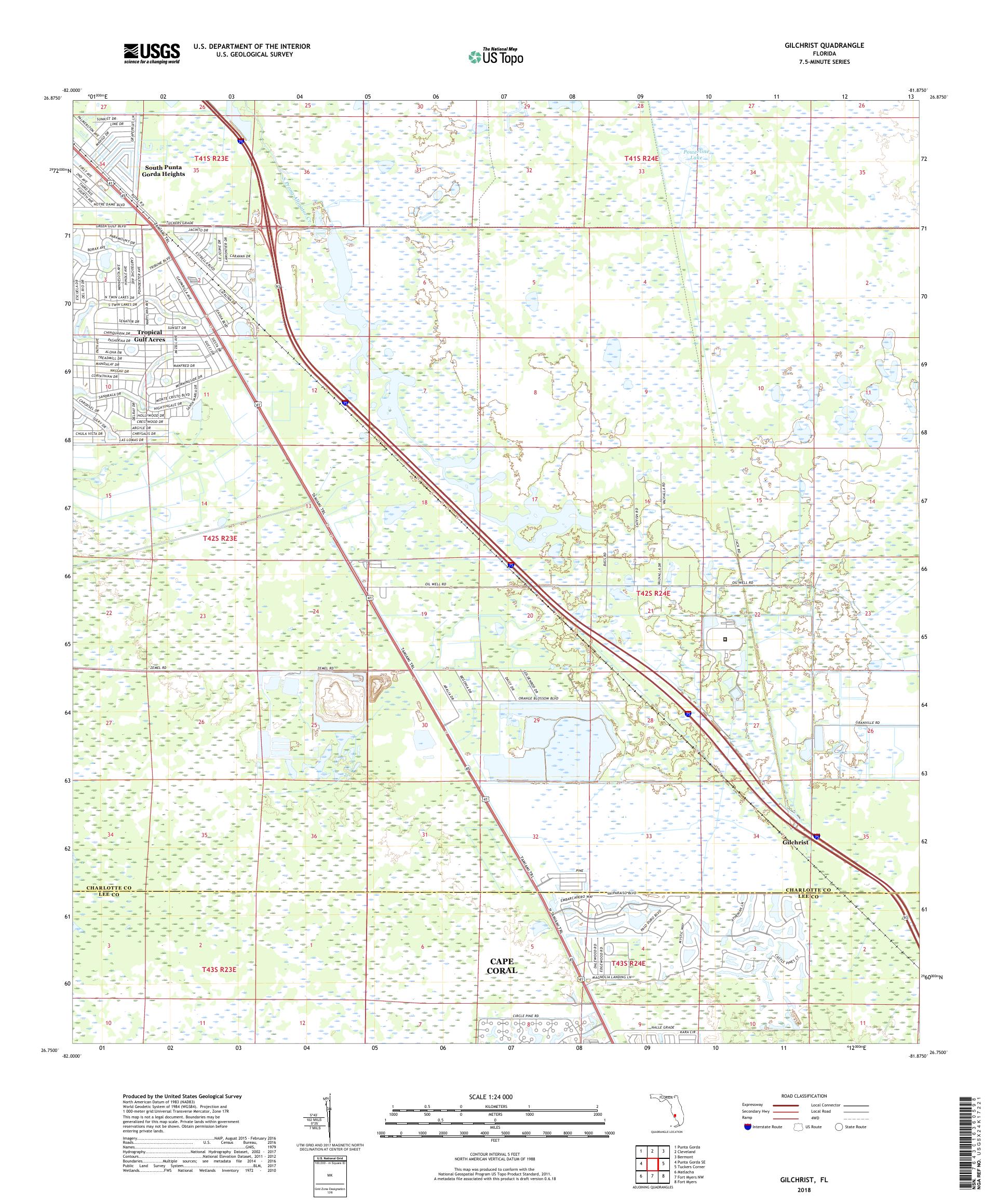 MyTopo Gilchrist, Florida USGS Quad Topo Map