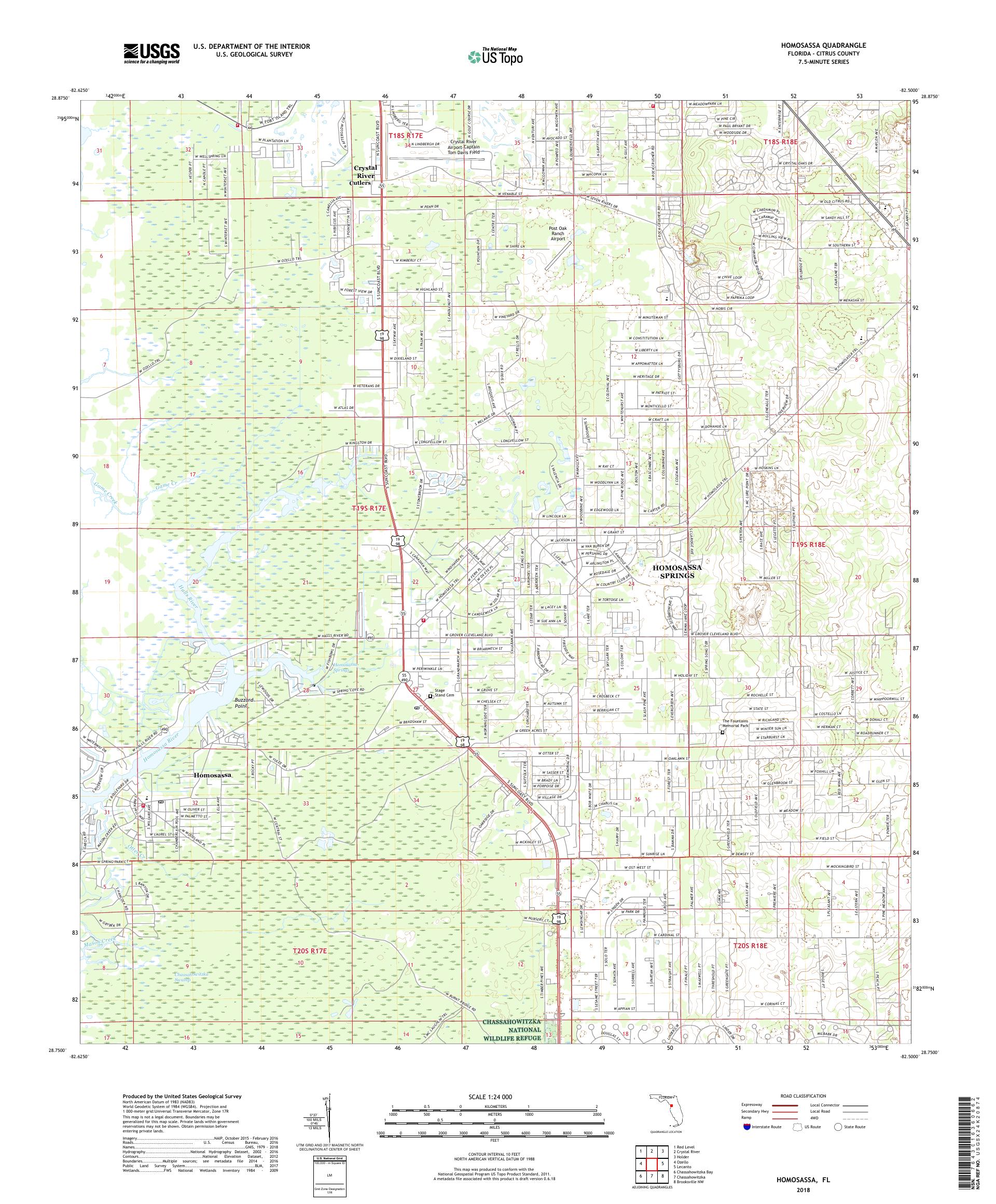 MyTopo Homosassa Florida USGS - FL Homosassa 20180501 TM Geo