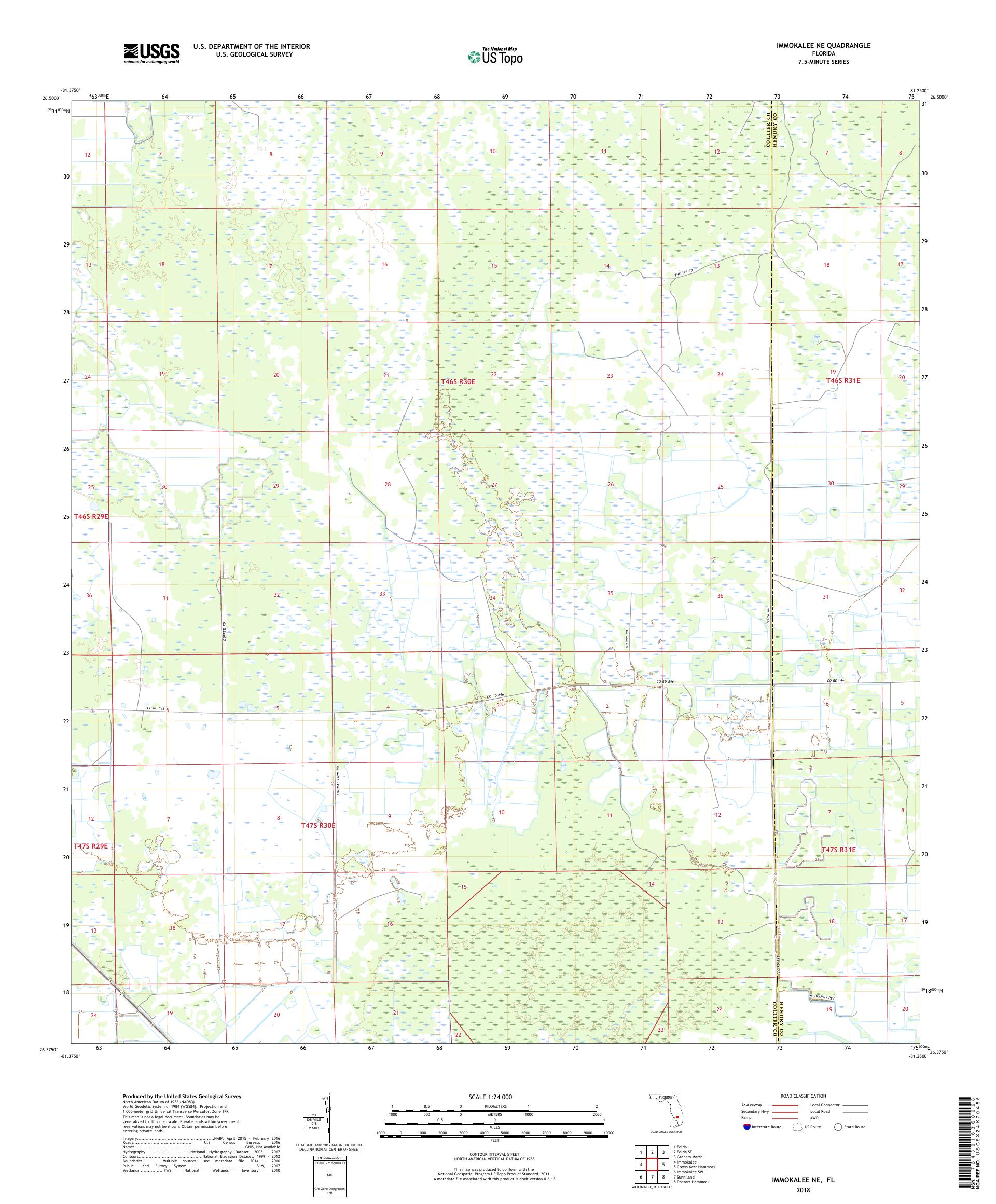 MyTopo Immokalee NE, Florida USGS Quad Topo Map