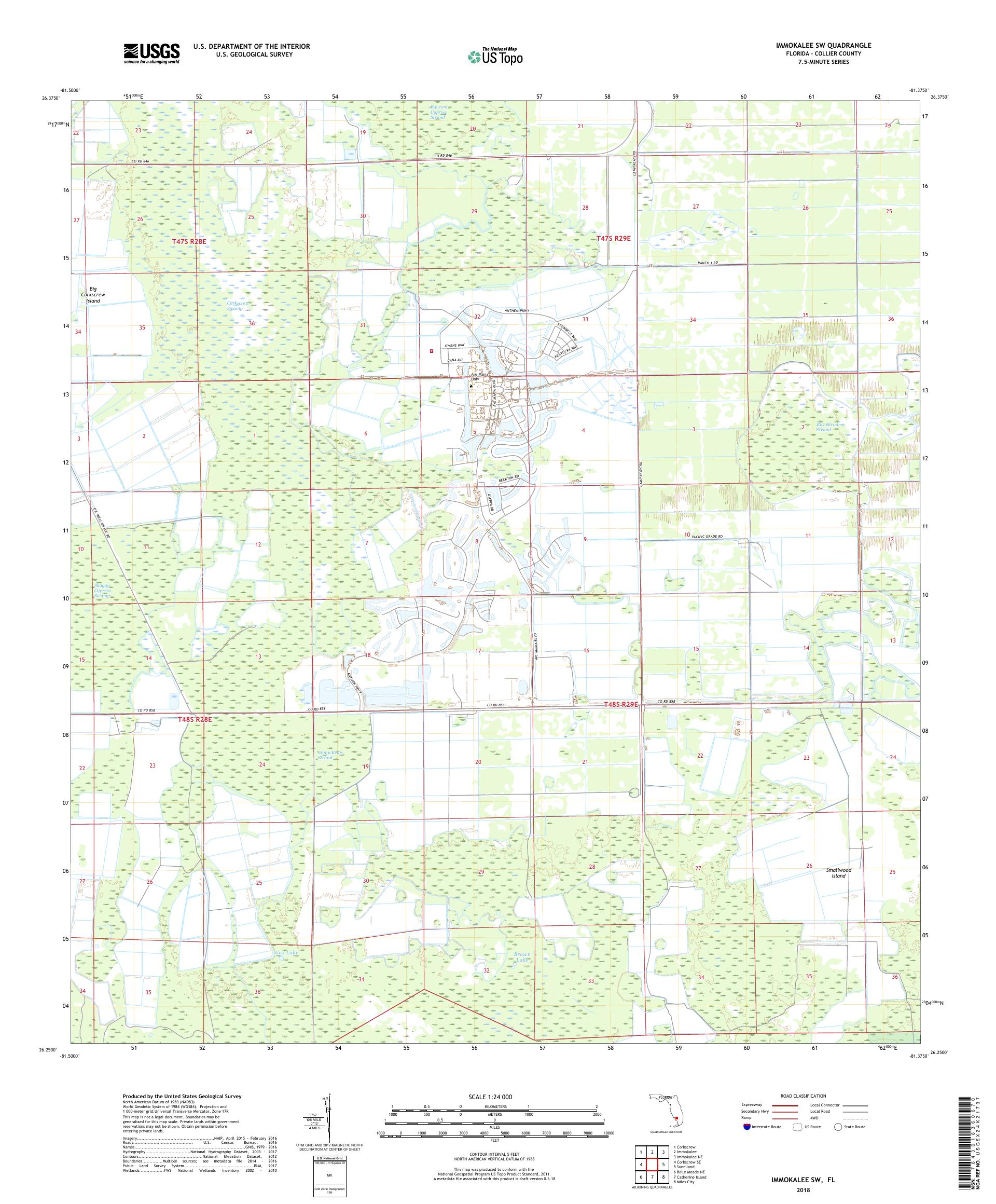MyTopo Immokalee SW, Florida USGS Quad Topo Map