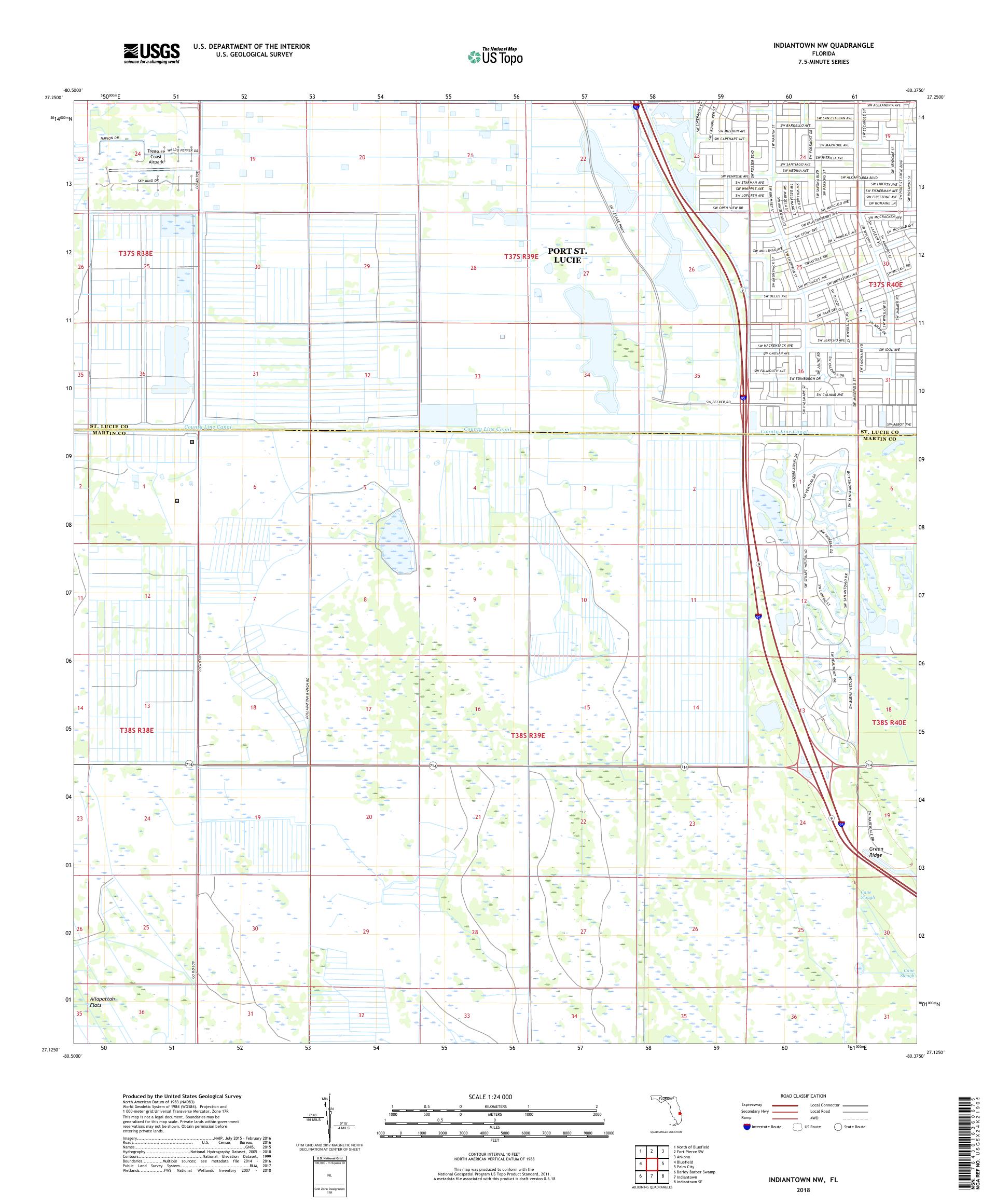MyTopo Indiantown Nw, Florida USGS Quad Topo Map