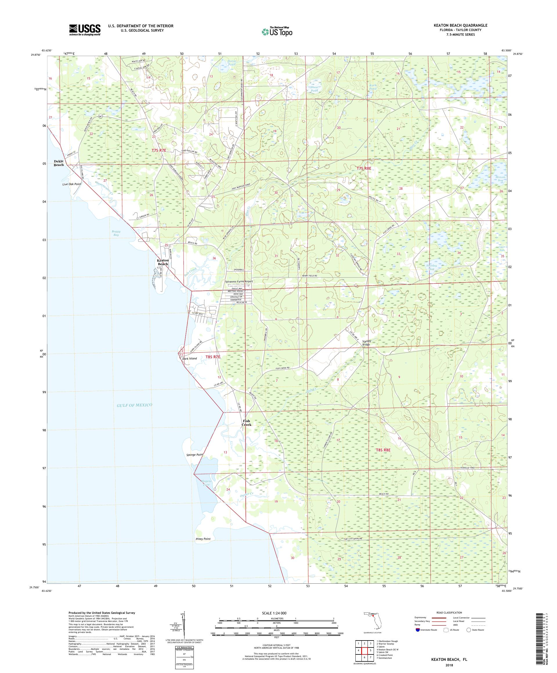 MyTopo Keaton Beach Florida USGS - FL Keaton Beach 20180503 TM Geo 
