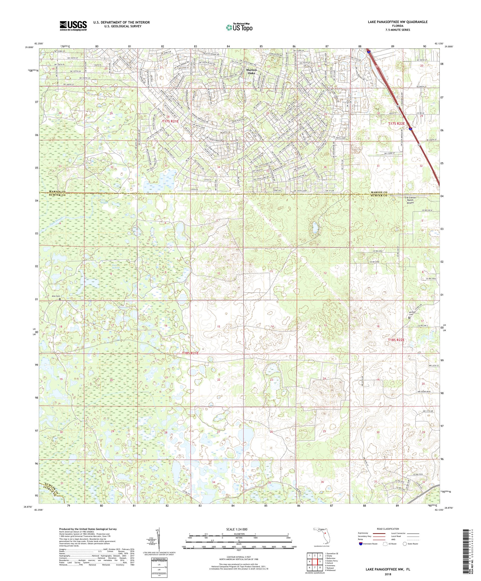 MyTopo Lake Panasoffkee NW Florida - FL Lake Panasoffkee NW 20180501 TM Geo 