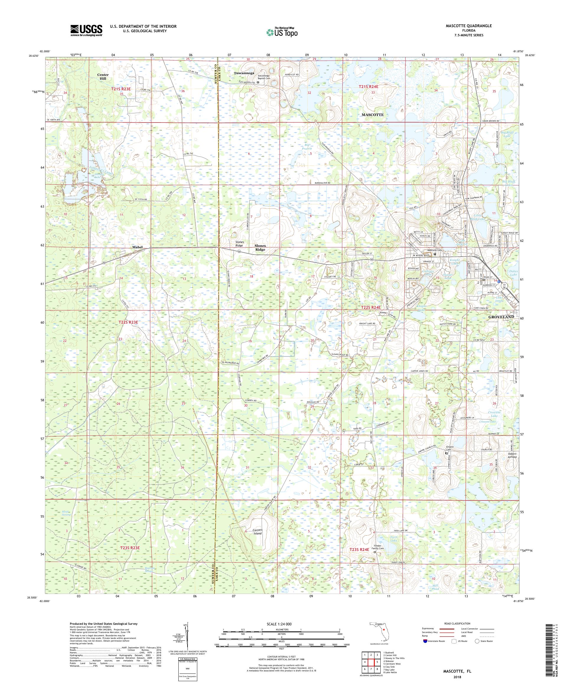 MyTopo Mascotte, Florida USGS Quad Topo Map