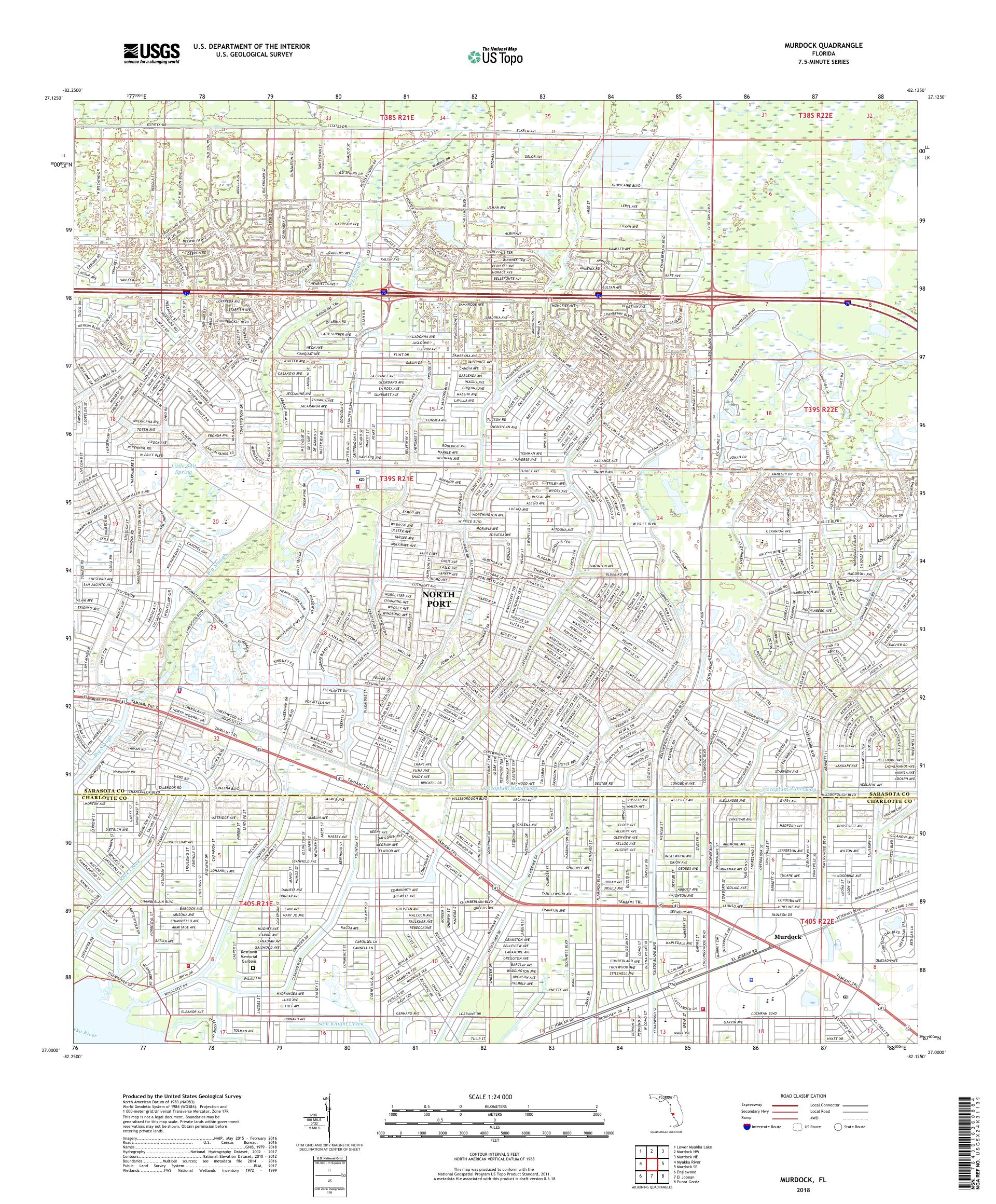 MyTopo Murdock, Florida USGS Quad Topo Map