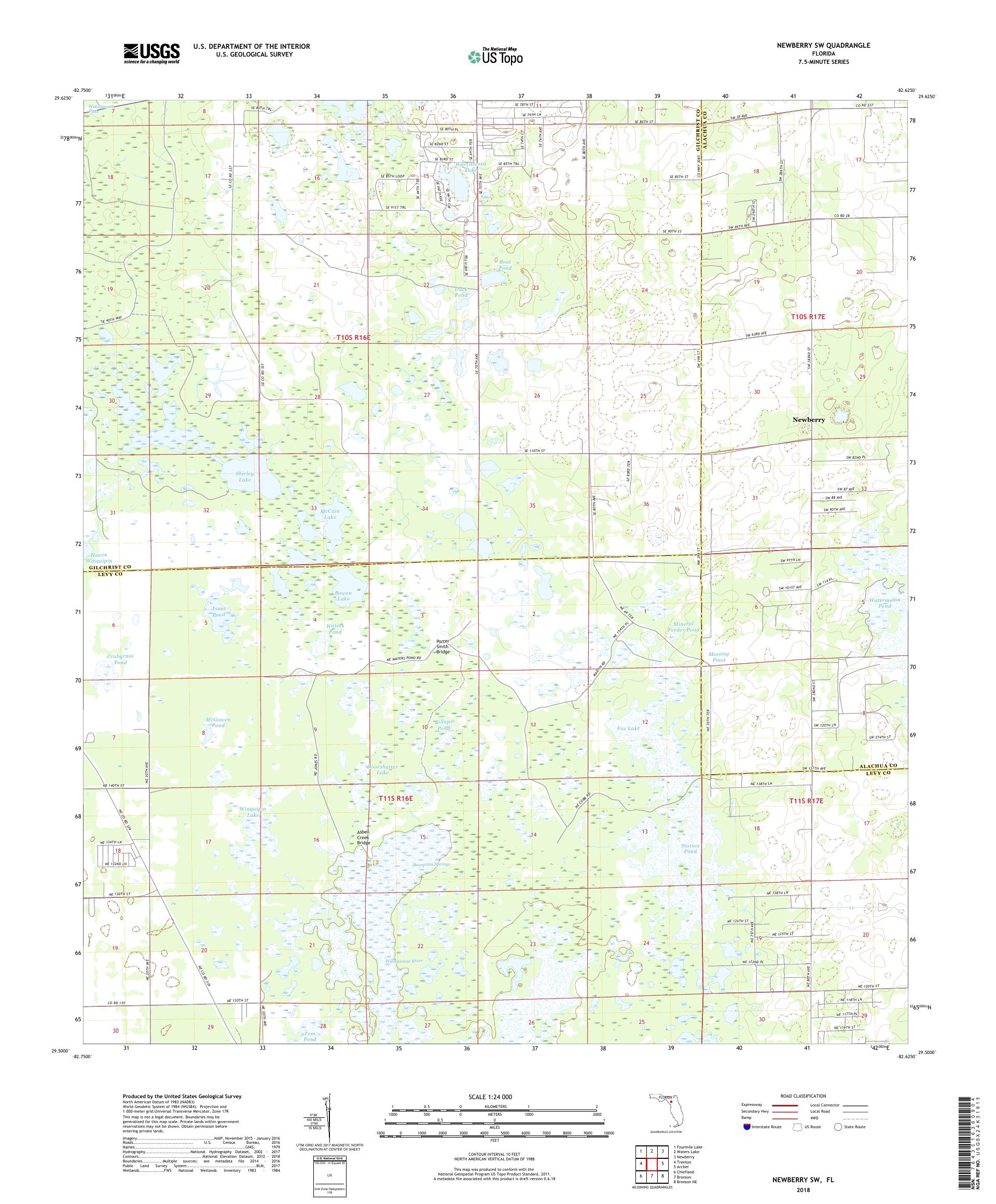 MyTopo Newberry SW, Florida USGS Quad Topo Map