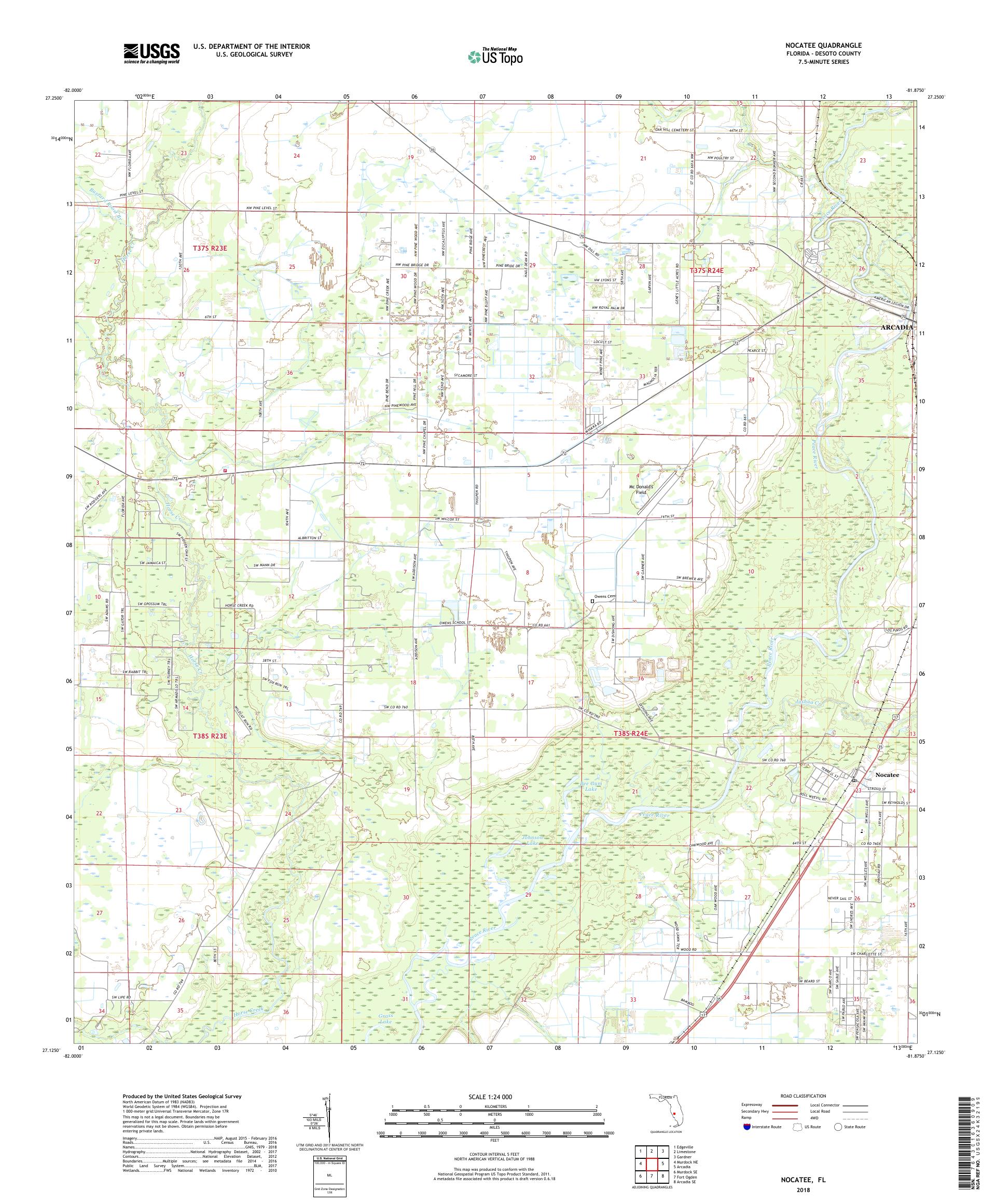 MyTopo Nocatee, Florida USGS Quad Topo Map