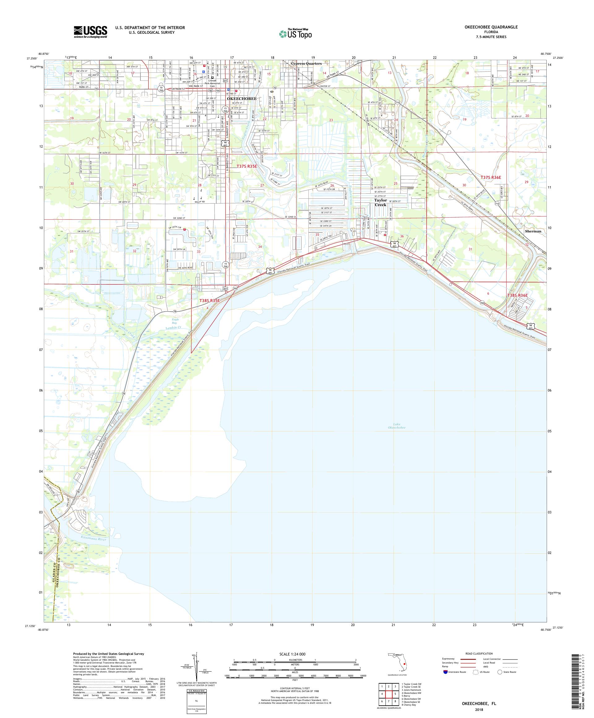 MyTopo Okeechobee, Florida USGS Quad Topo Map