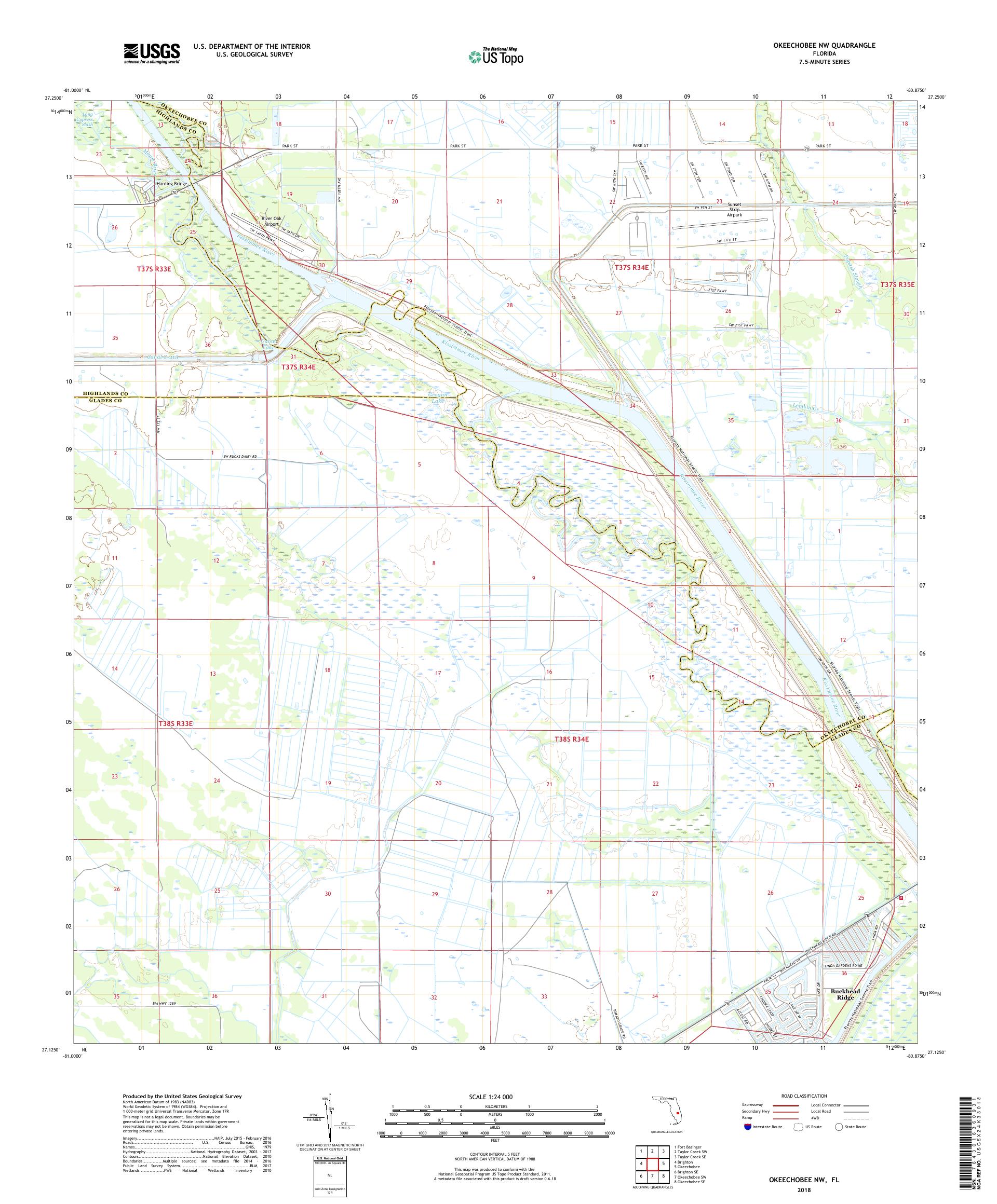 MyTopo Okeechobee NW, Florida USGS Quad Topo Map