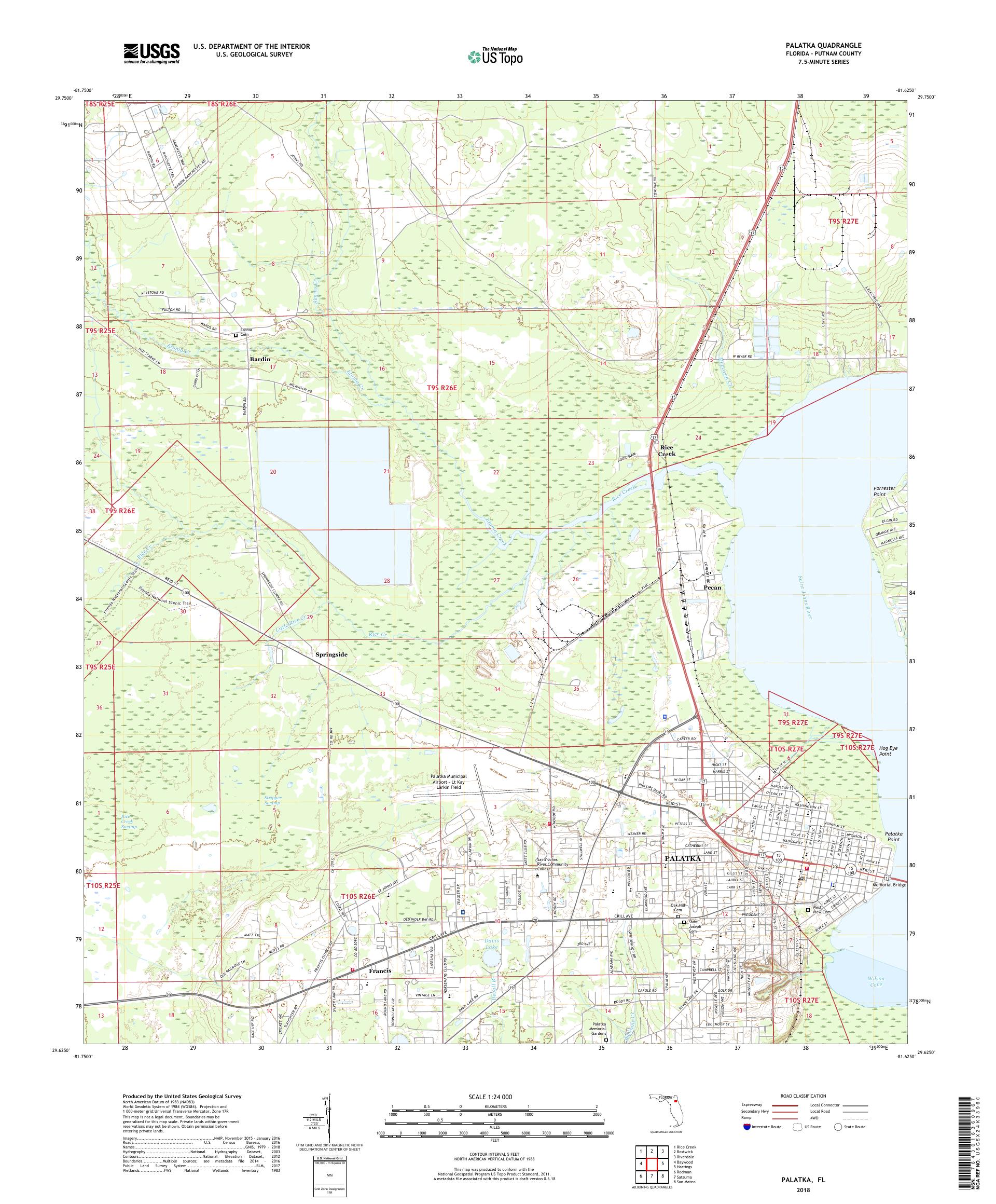 MyTopo Palatka, Florida USGS Quad Topo Map