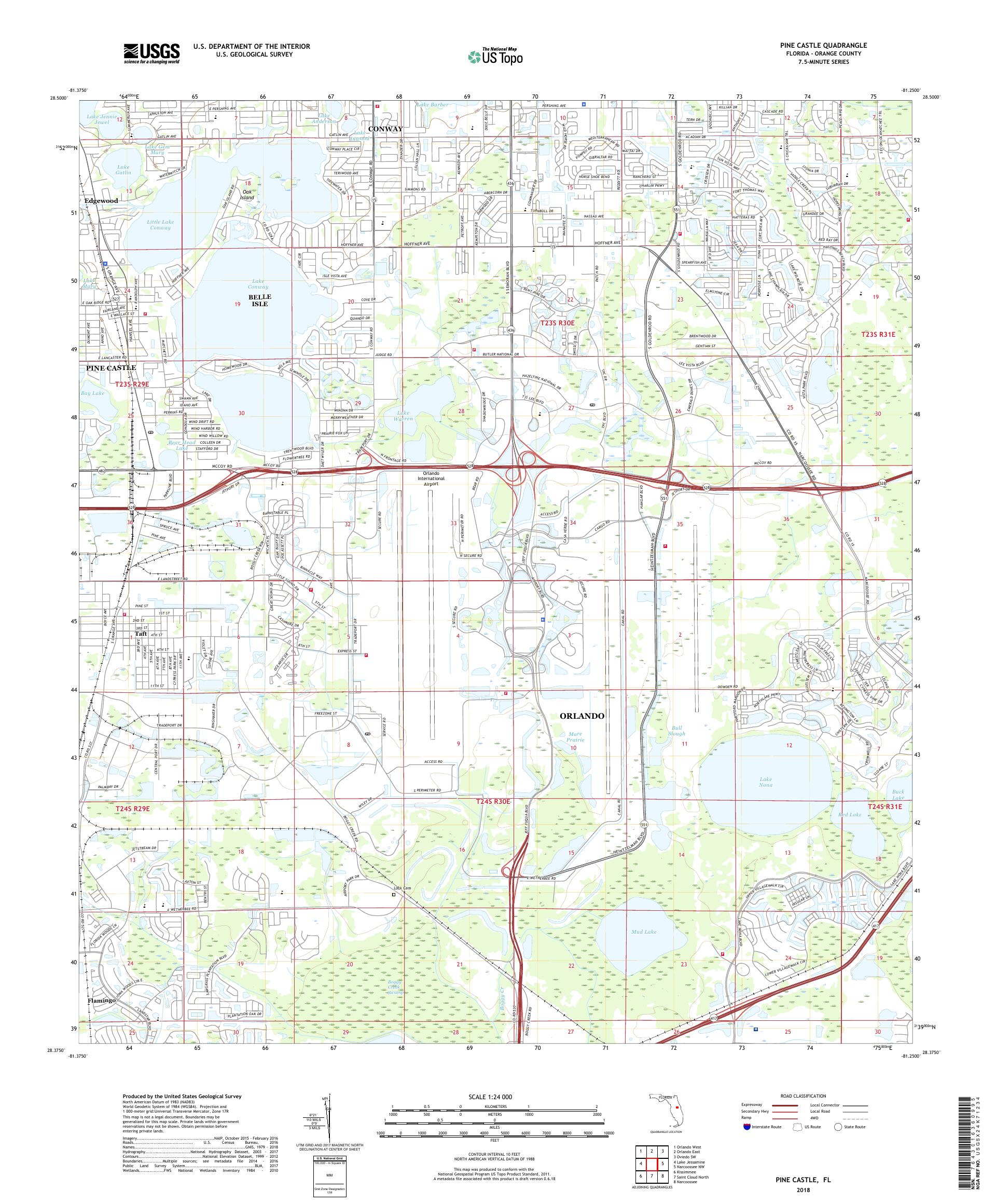 MyTopo Pine Castle, Florida USGS Quad Topo Map
